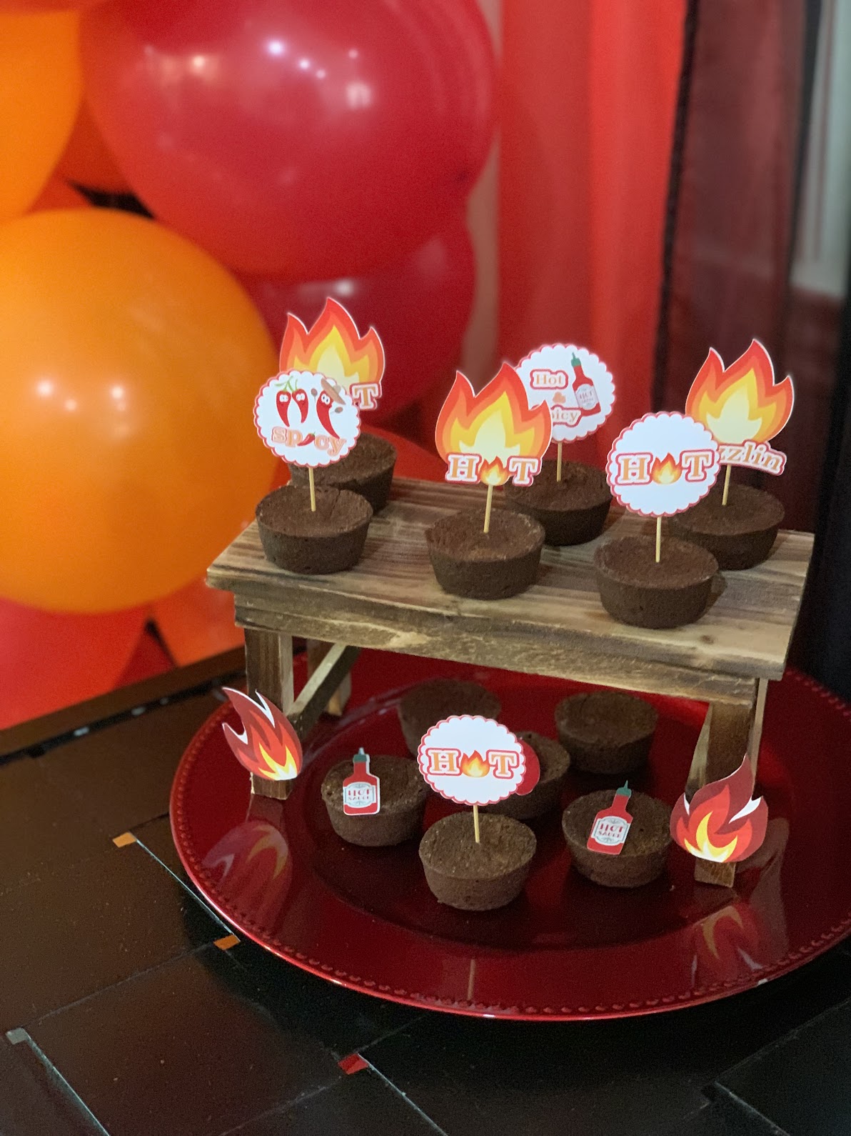 Sizzling Cupcake toppers, Fire Flame Cupcake toppers