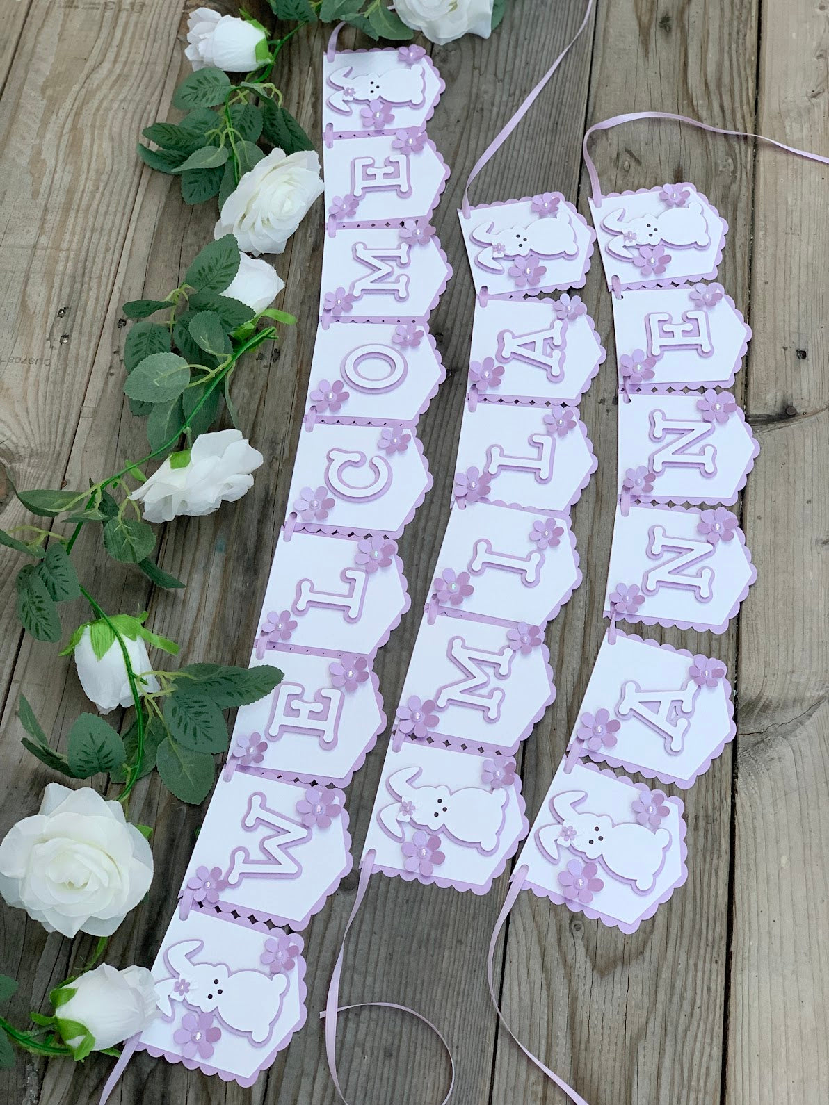 Bunny and Floral welcome baby Banner