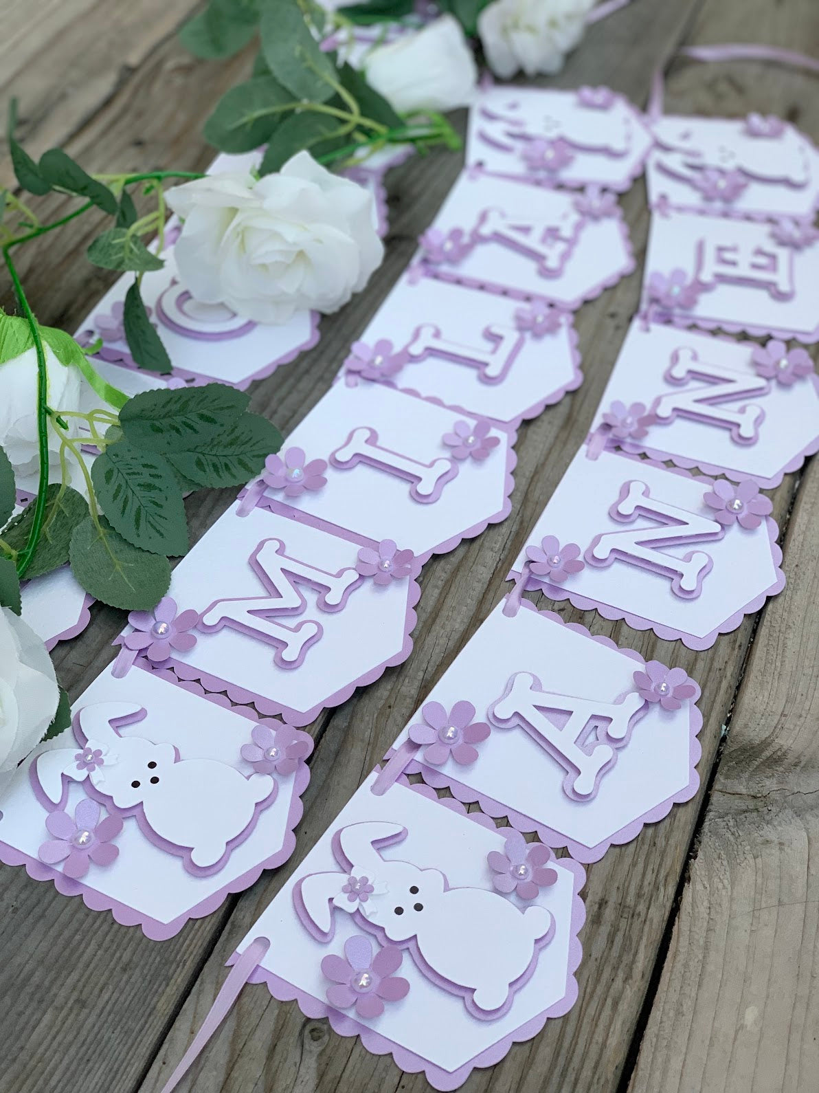 Bunny and Floral welcome baby Banner