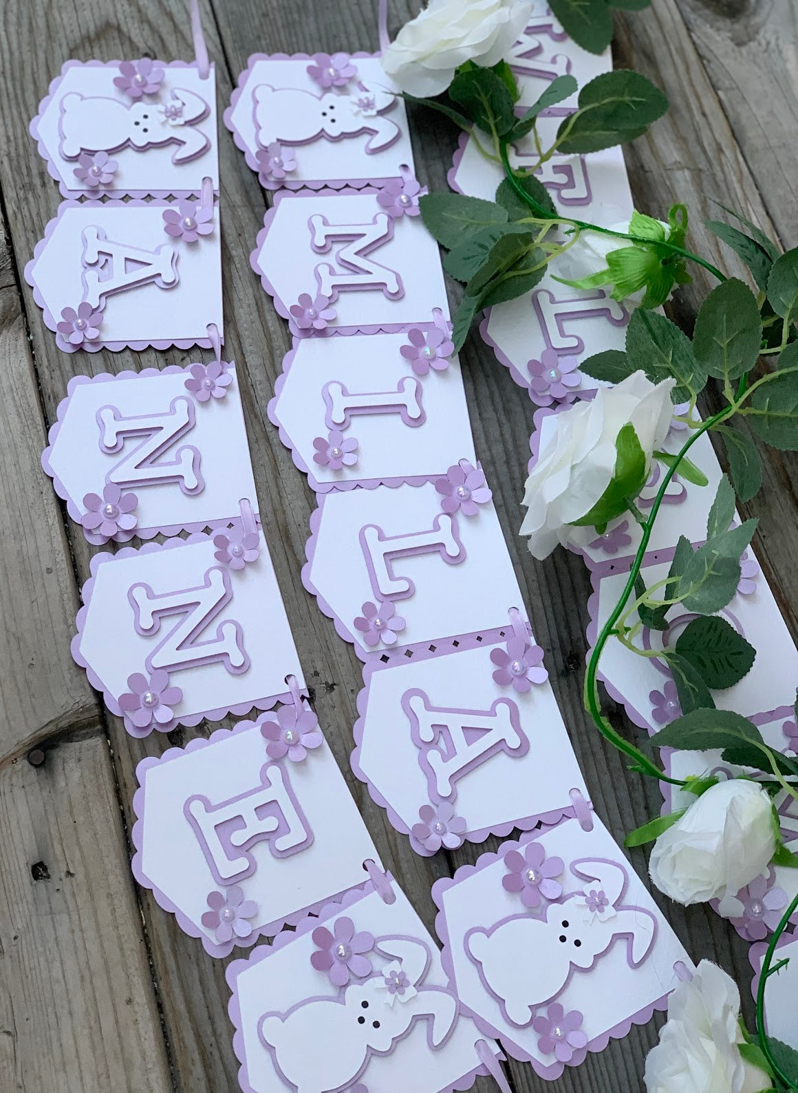 Bunny and Floral welcome baby Banner