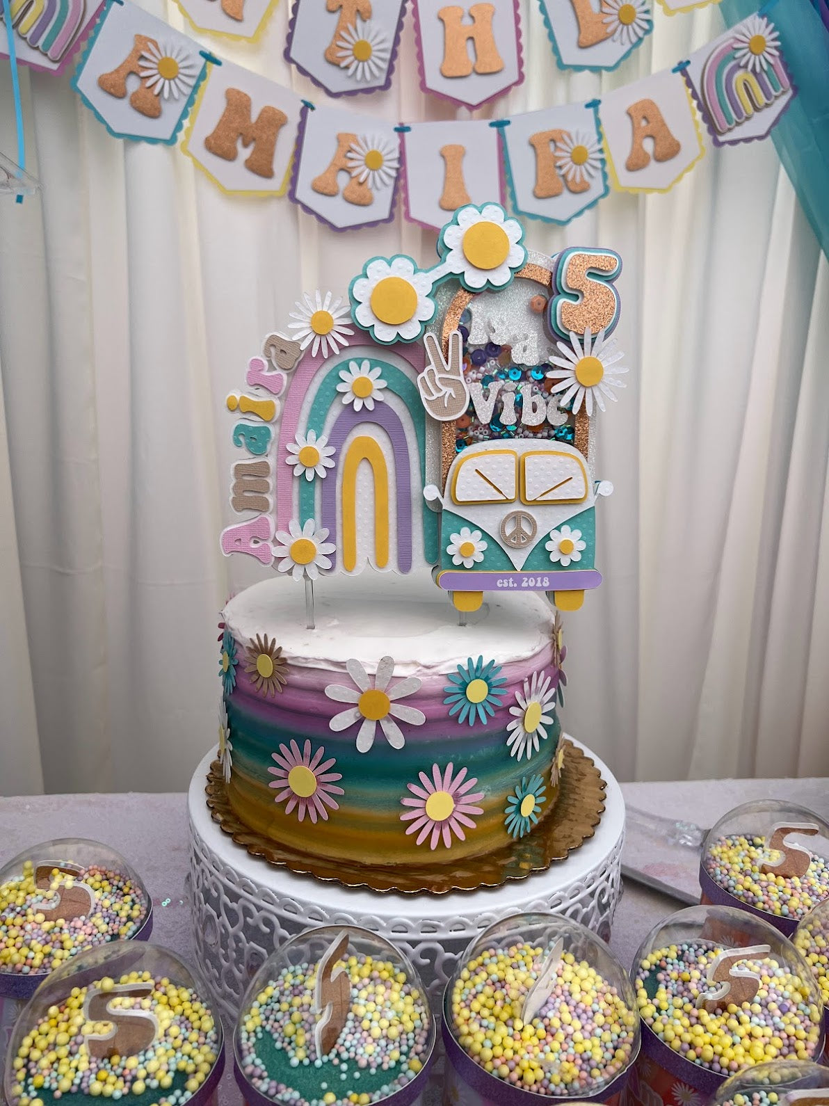 GROOVY birthday cake topper