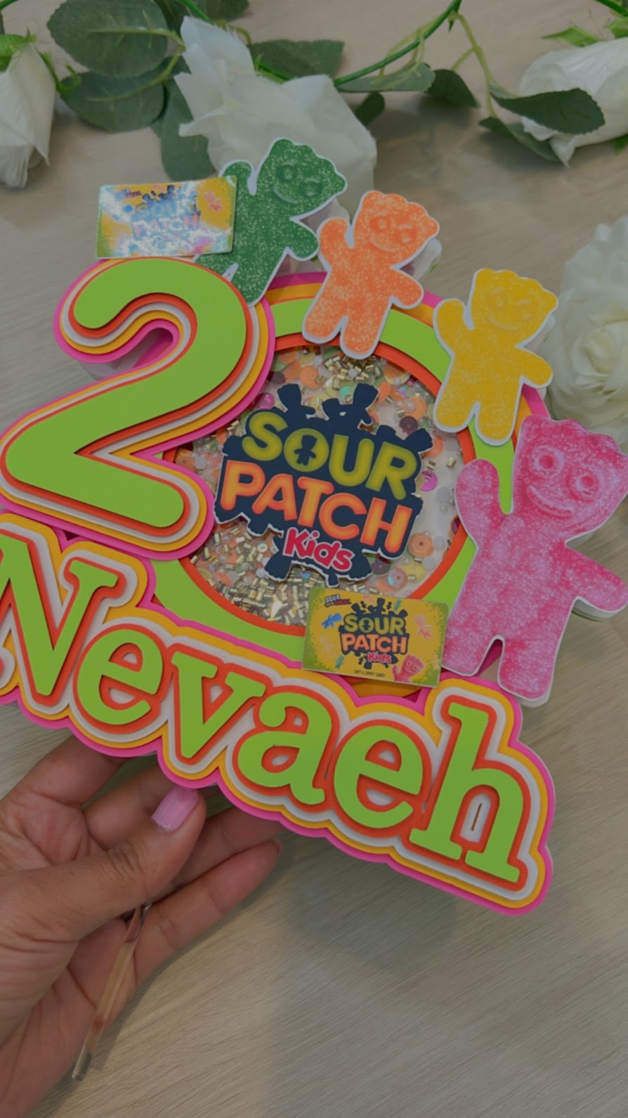 Sour Patch Shaker cake topper