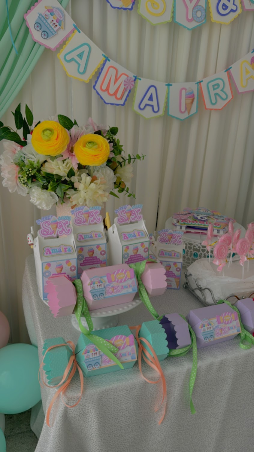 Sweet Sassy and Six party favor boxes