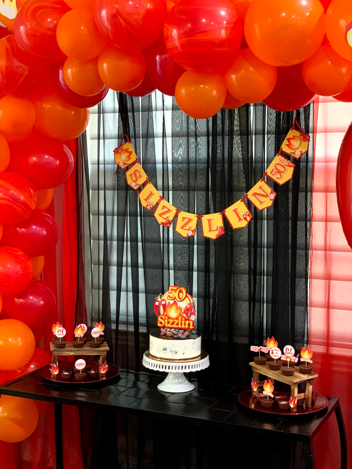 Sizzlin 50th birthday banner