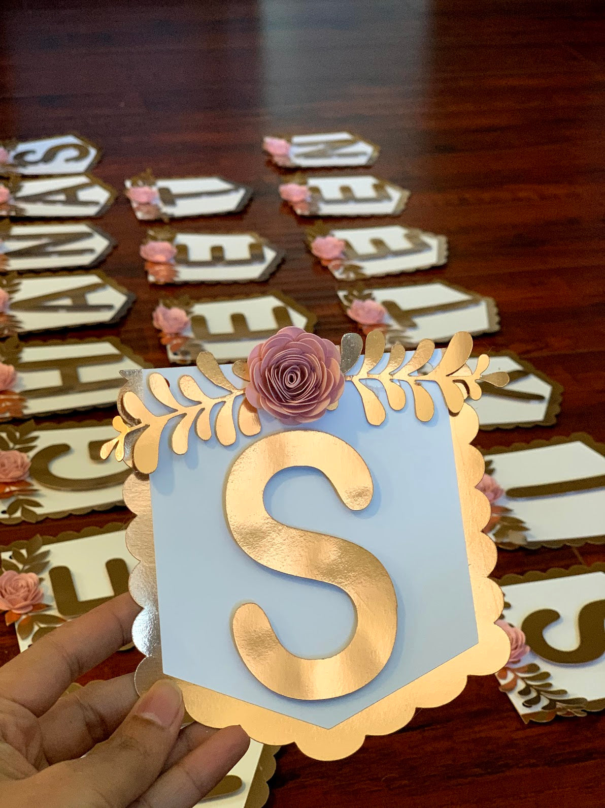 Sweet16 Rose gold and blush birthday banner