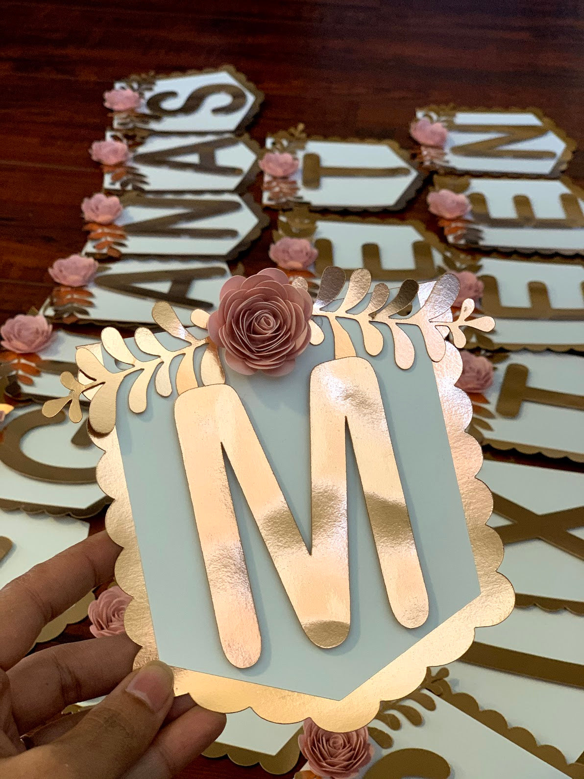 Sweet16 Rose gold and blush birthday banner