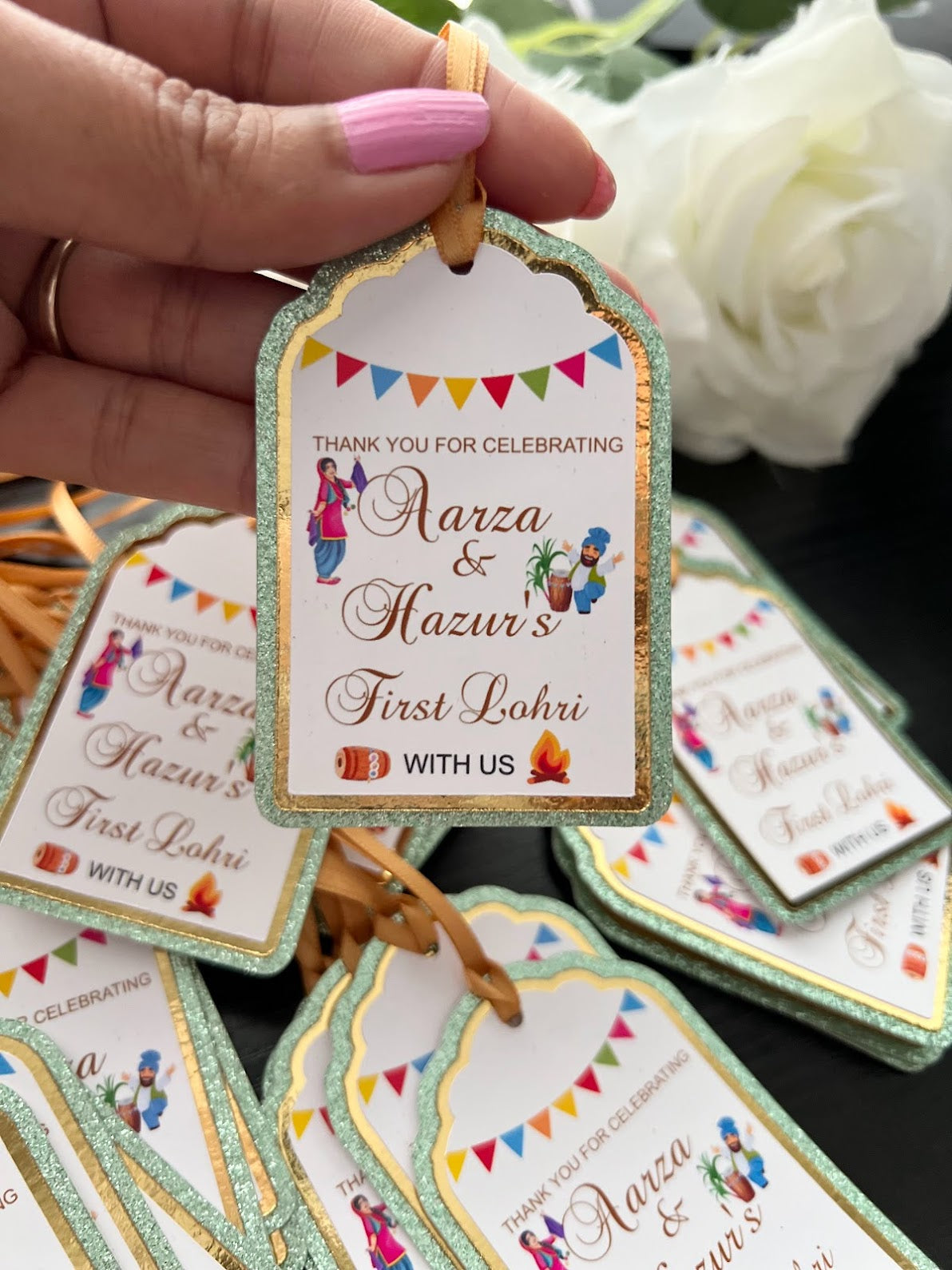 Lohri party gift tags