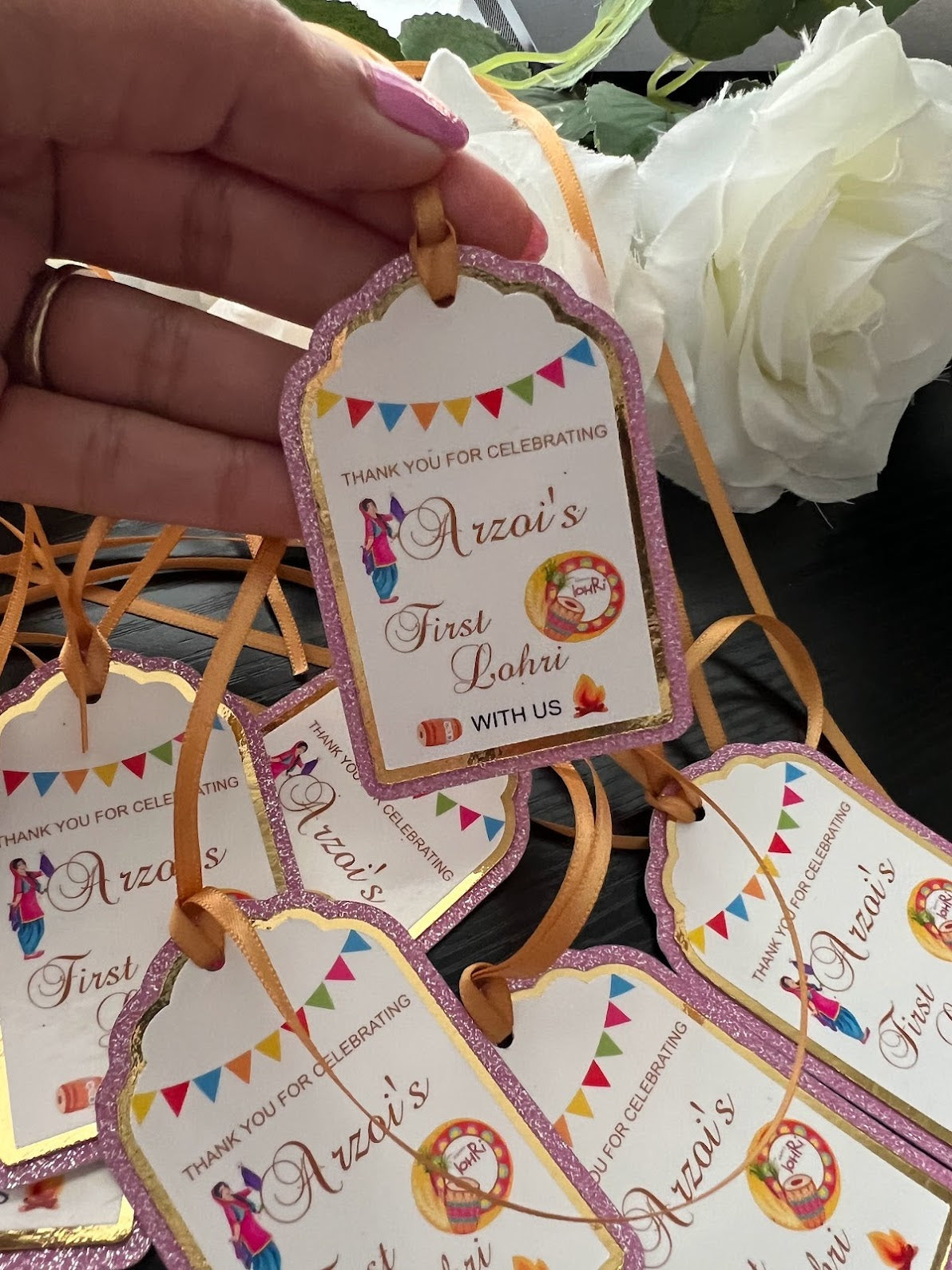 Lohri party gift tags