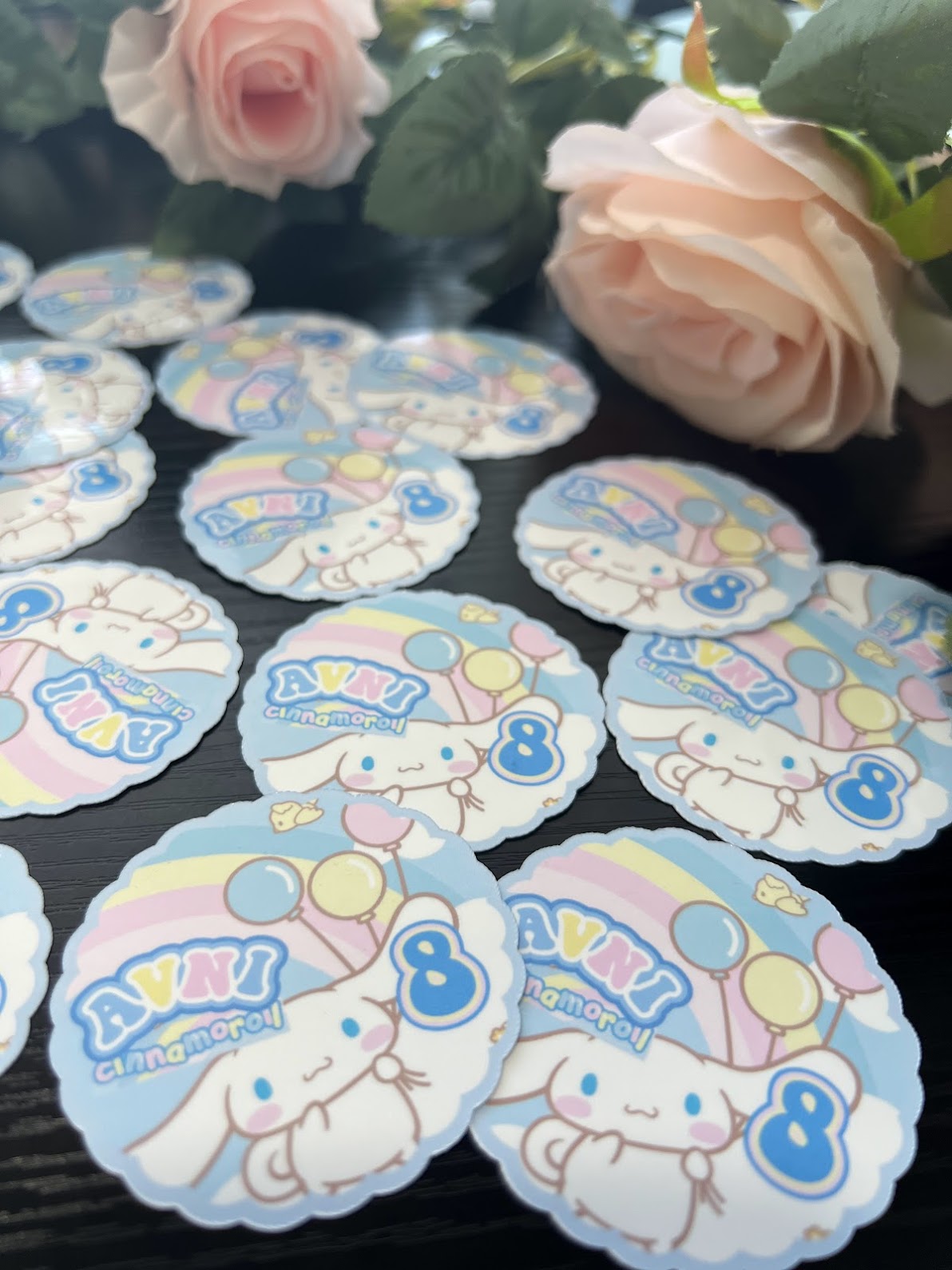 CINNAMOROLL drink stickers, SANRIO Birthday Decorations