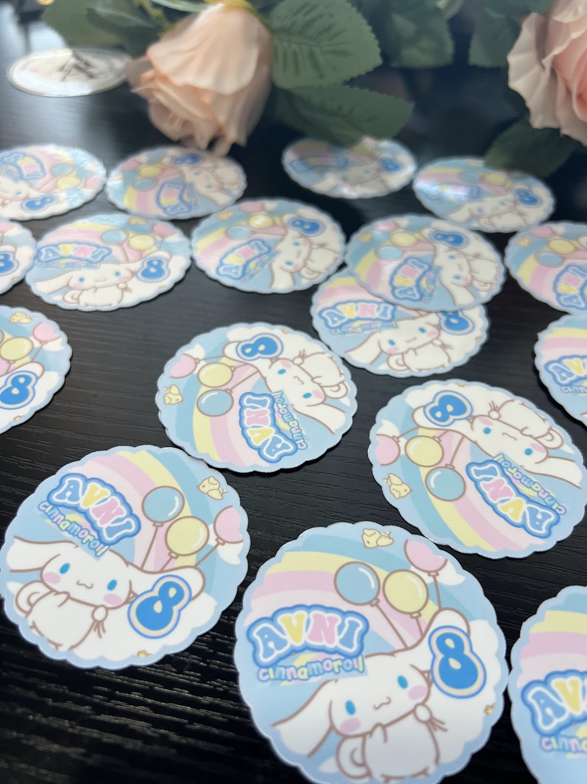 CINNAMOROLL drink stickers, SANRIO Birthday Decorations