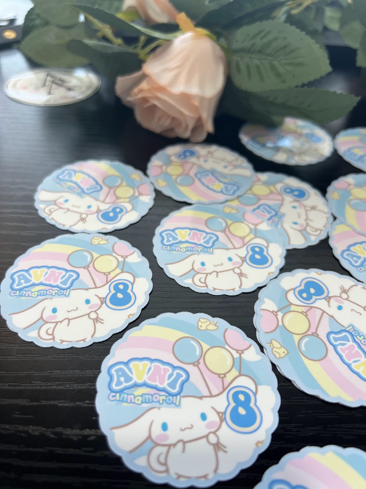 CINNAMOROLL drink stickers, SANRIO Birthday Decorations