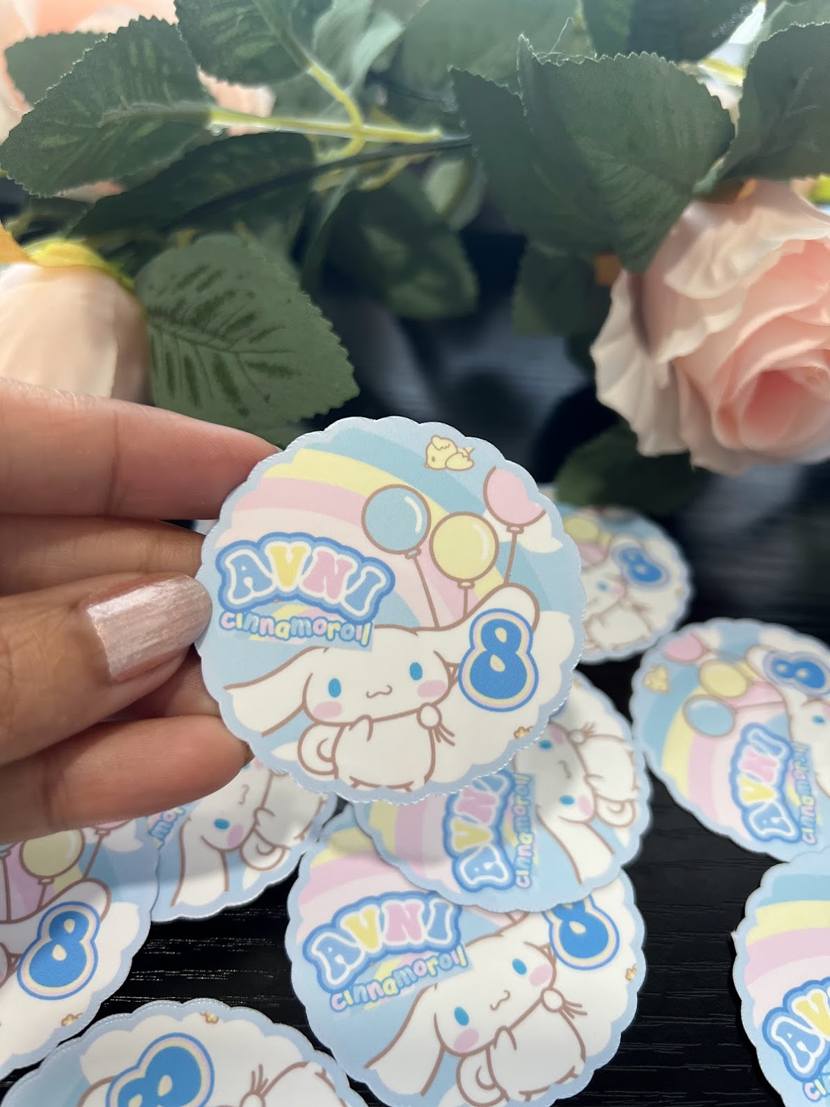 CINNAMOROLL drink stickers, SANRIO Birthday Decorations