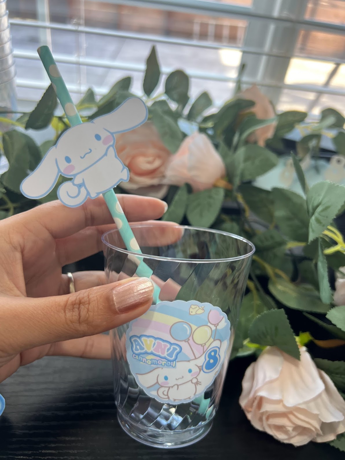 CINNAMOROLL drink stickers, SANRIO Birthday Decorations