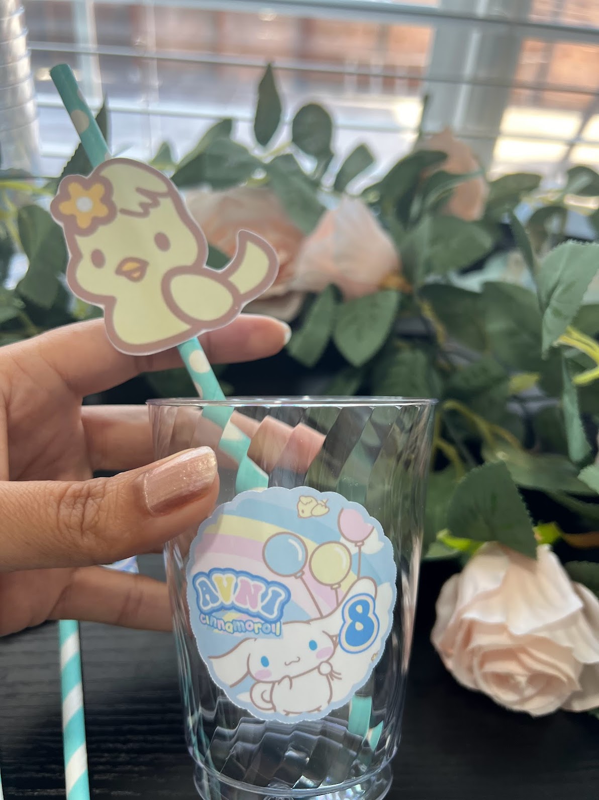 CINNAMOROLL drink stickers, SANRIO Birthday Decorations