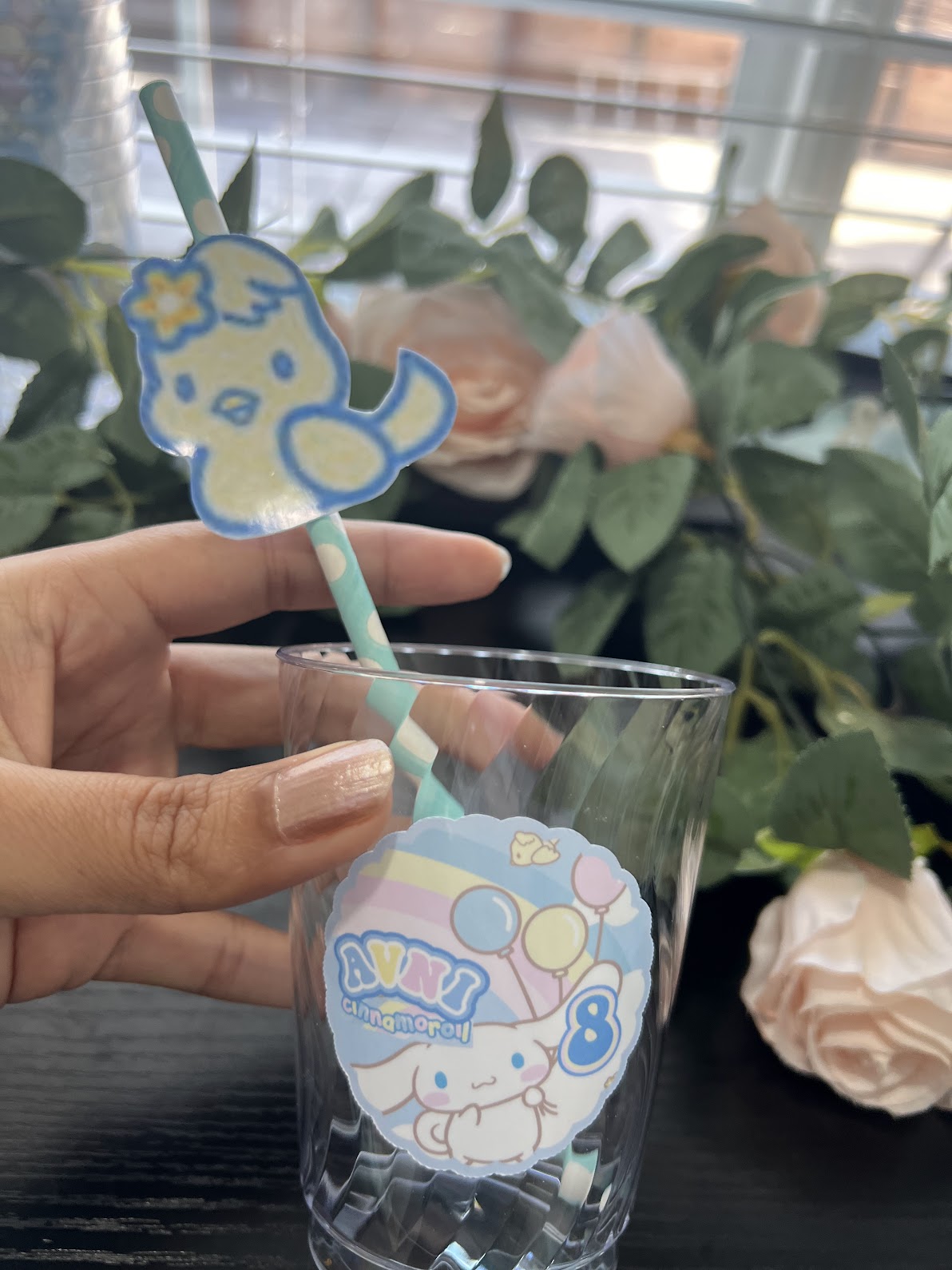 CINNAMOROLL drink stickers, SANRIO Birthday Decorations