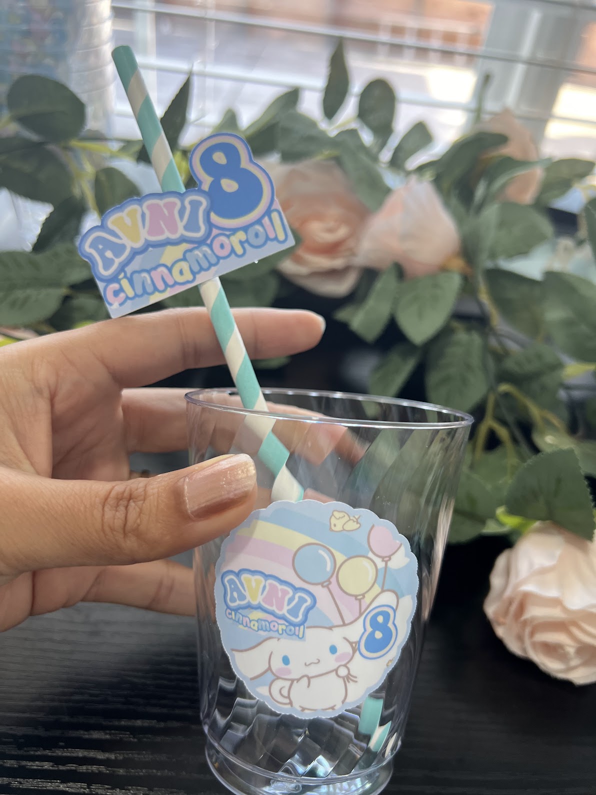 CINNAMOROLL drink stickers, SANRIO Birthday Decorations