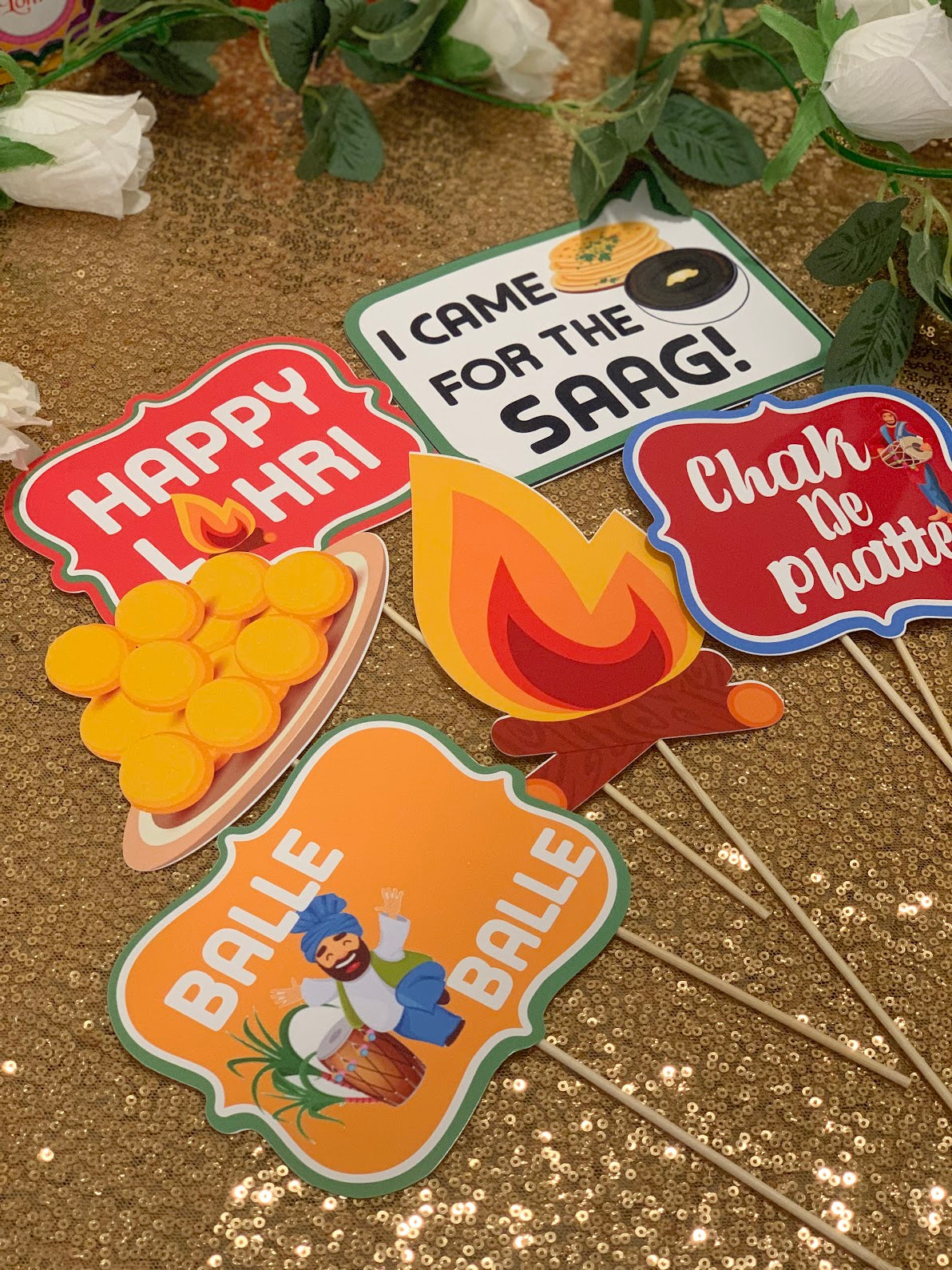 Lohri Party Photo Booth Props