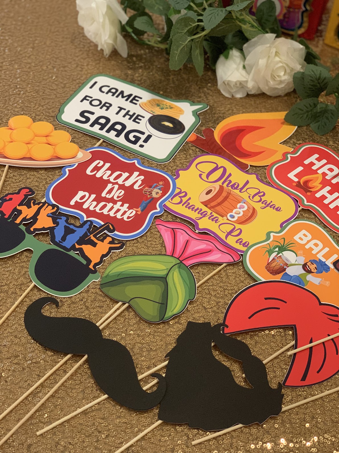 Lohri Party Photo Booth Props