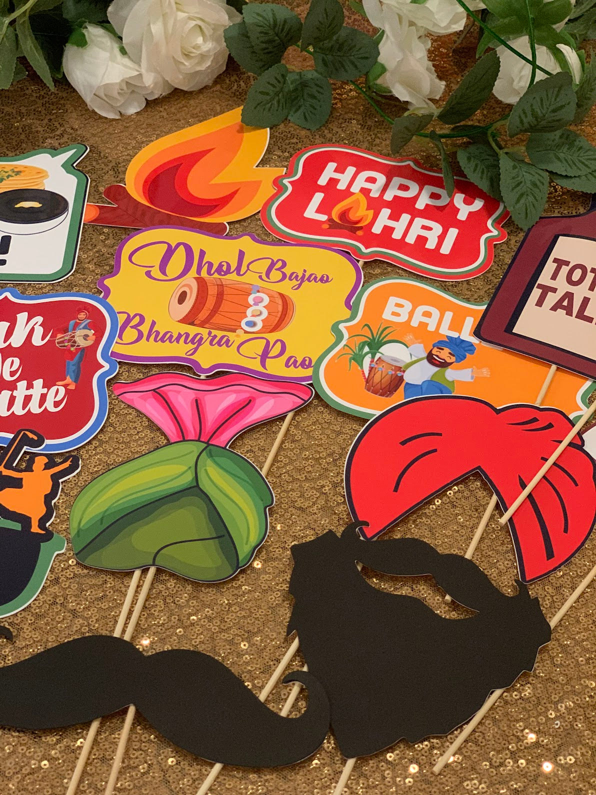 Lohri Party Photo Booth Props