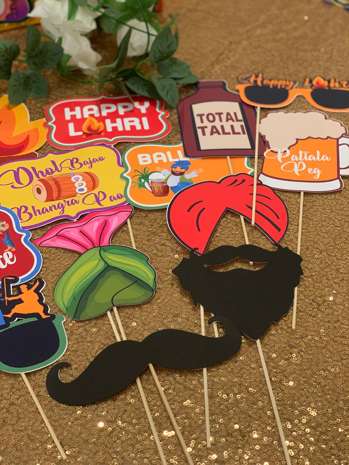 Lohri Party Photo Booth Props