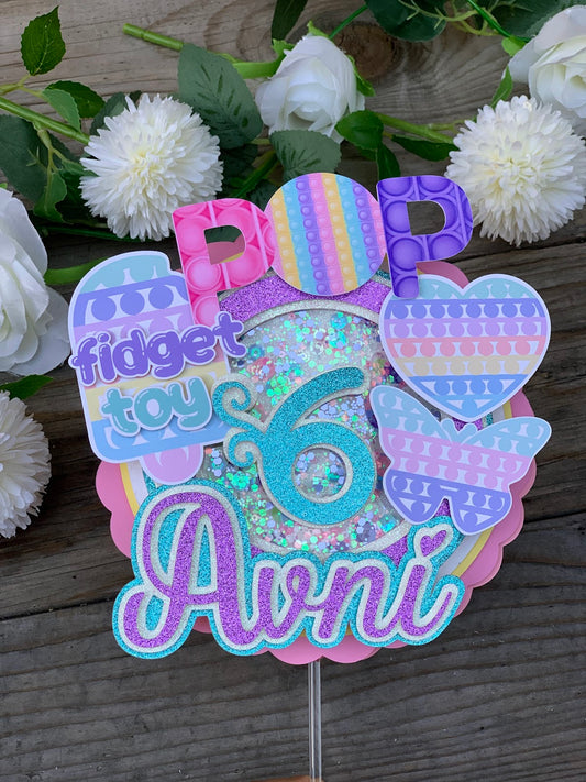 Pop It birthday Shaker cake topper