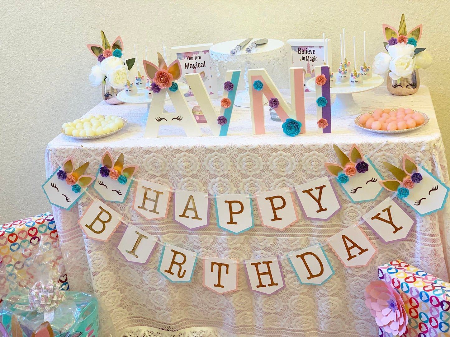 Unicorn Magical Birthday Banner