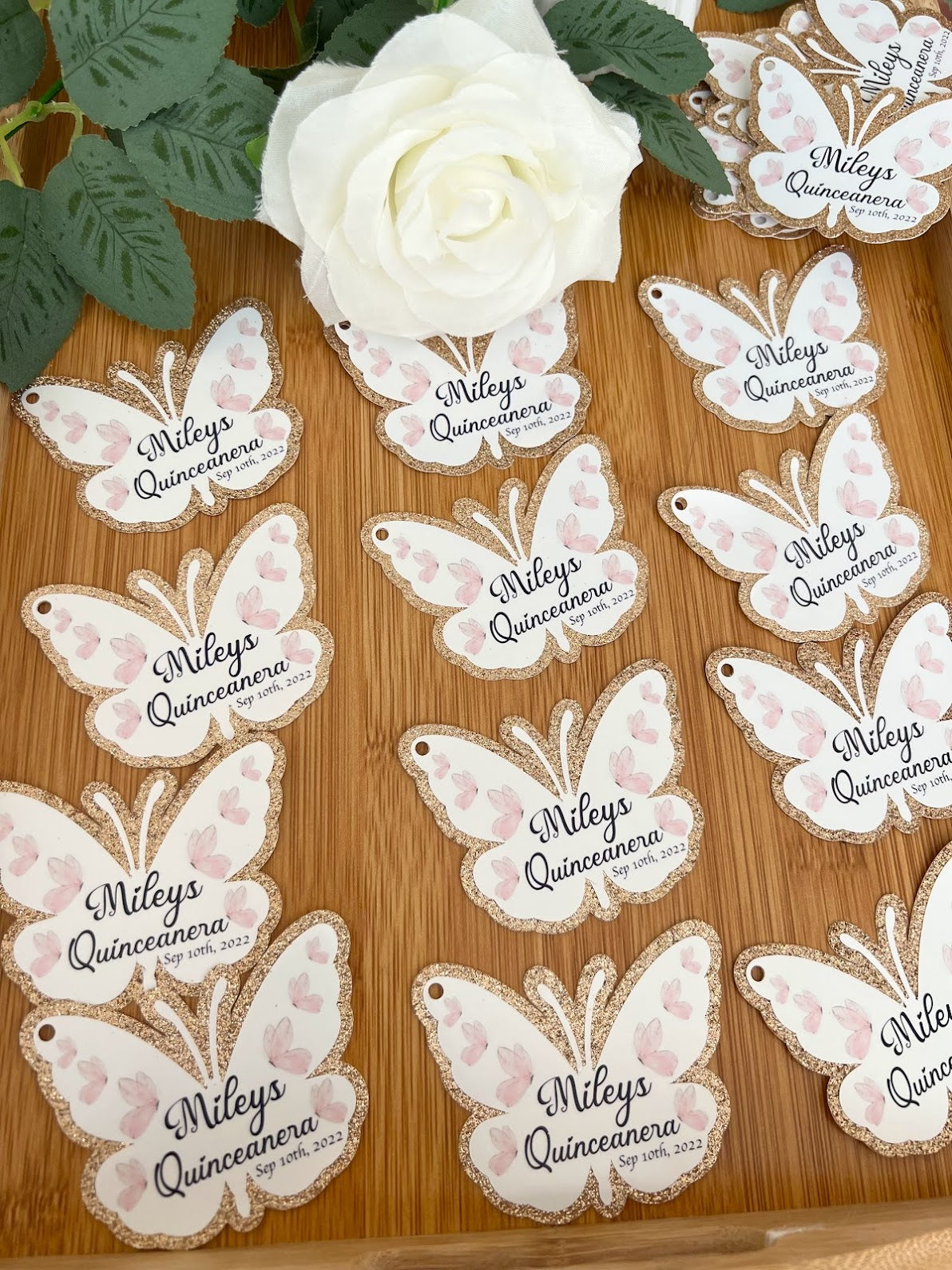 Baptism Butterfly gift tags, Quinceanera butterfly gift tags