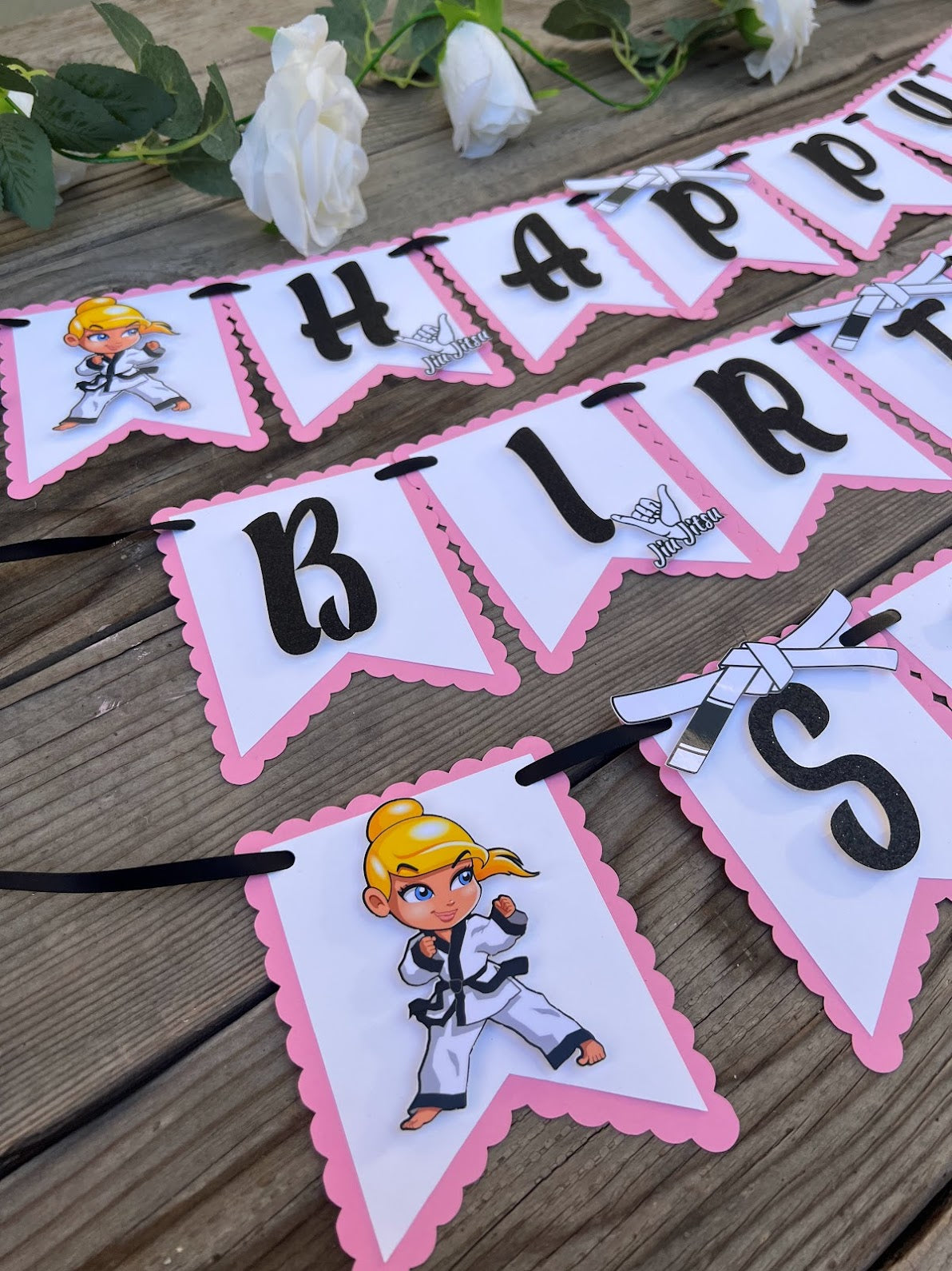 Jiu Jitsu theme birthday banner