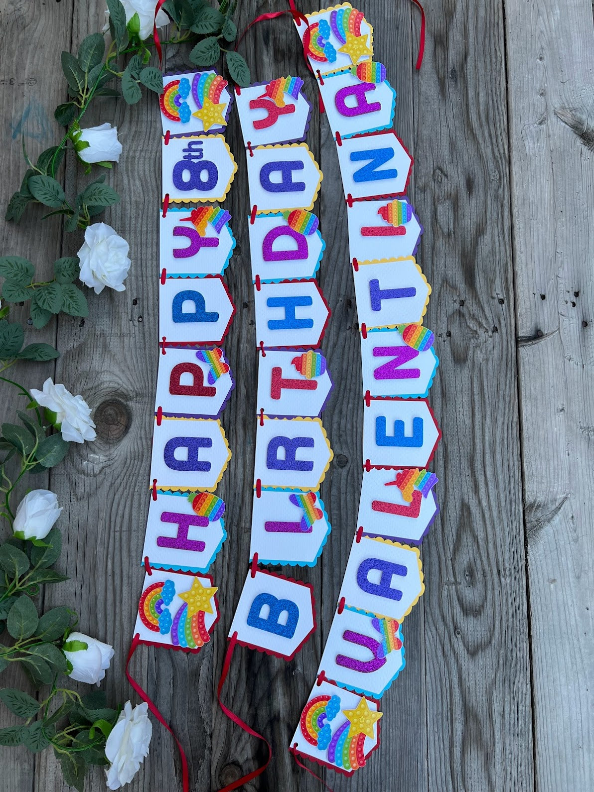 POP IT Happy Birthday Banner - bright colors