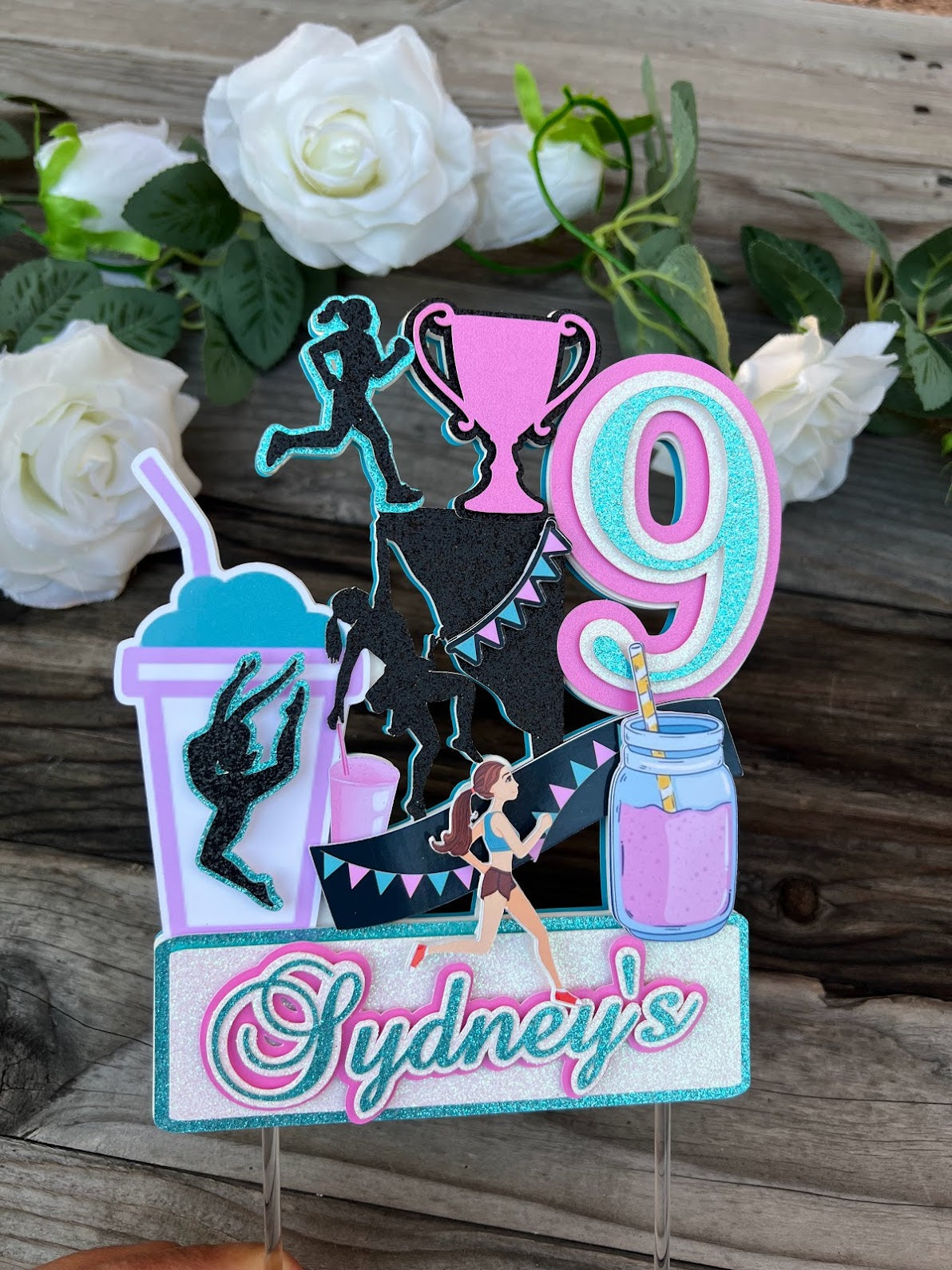 Jogging, running cake topper