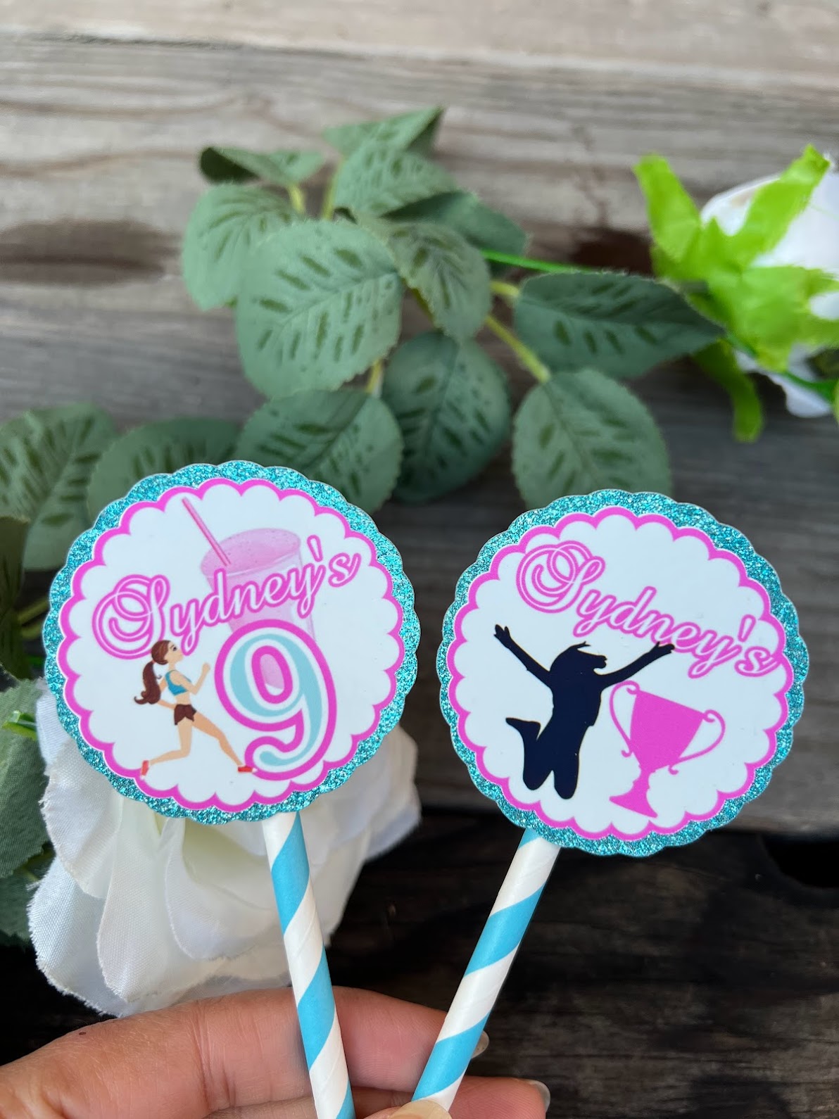 Jogging, running theme cupcake toppers