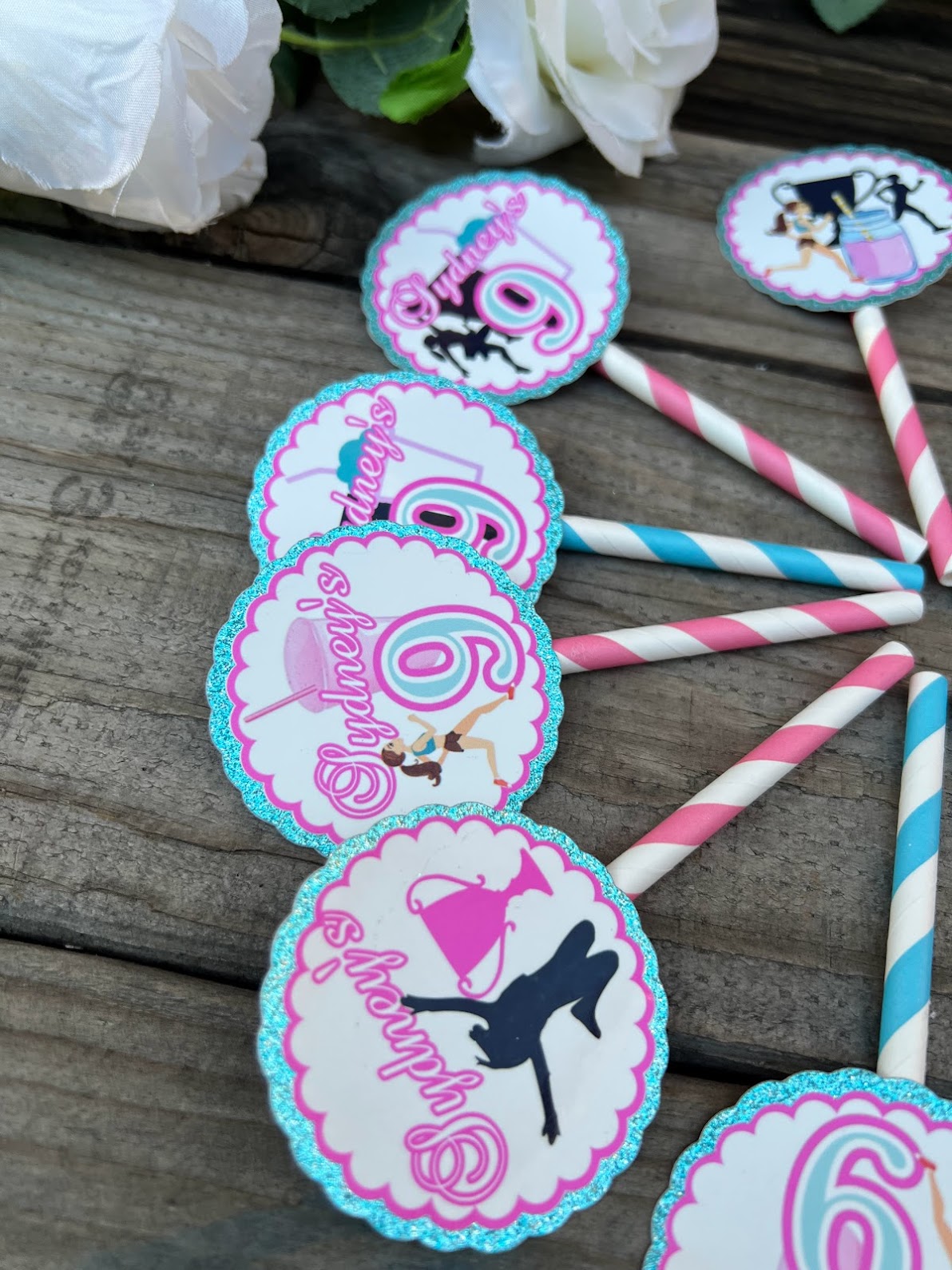 Jogging, running theme cupcake toppers