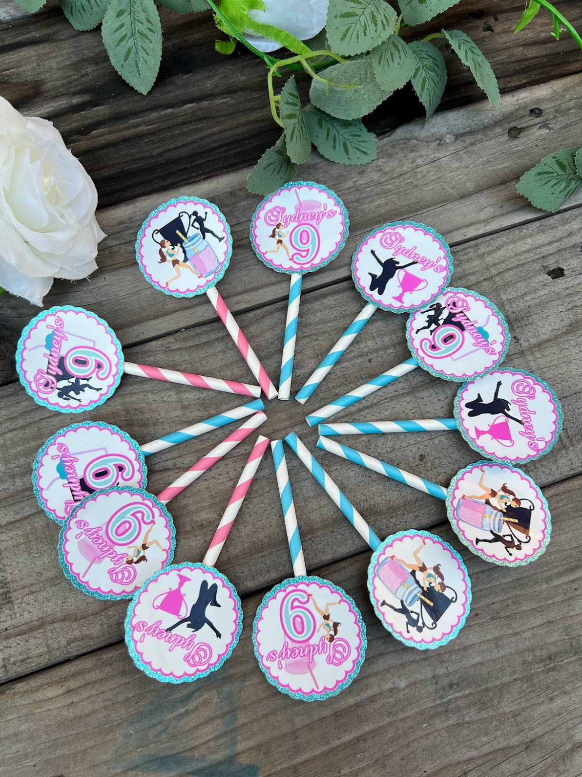 Jogging, running theme cupcake toppers