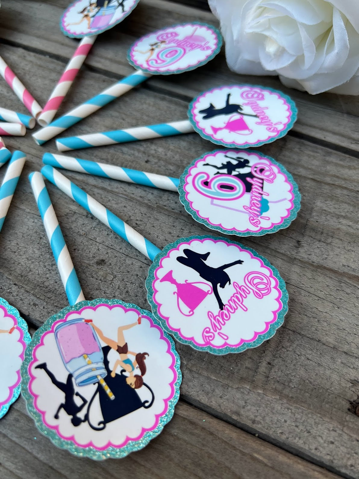 Jogging, running theme cupcake toppers