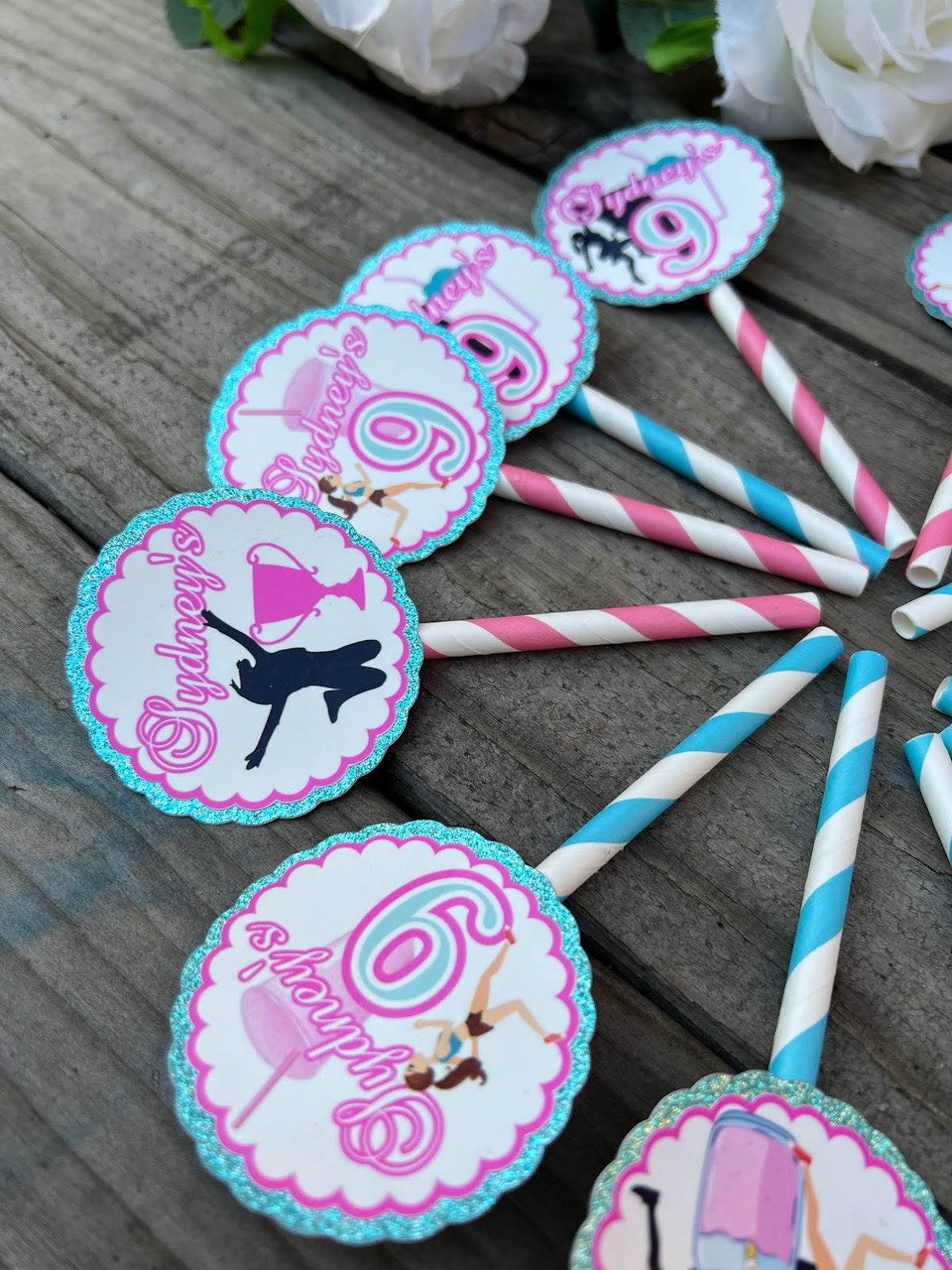 Jogging, running theme cupcake toppers