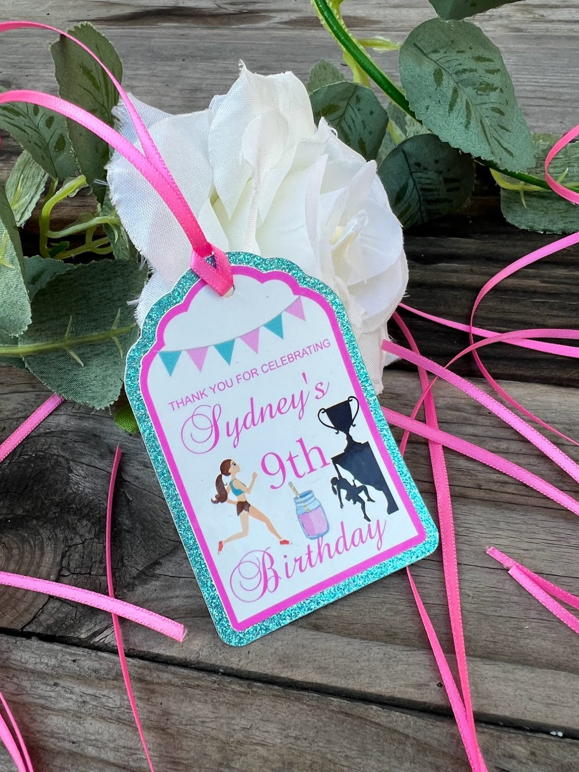 Jogging, running theme personalized gift tags