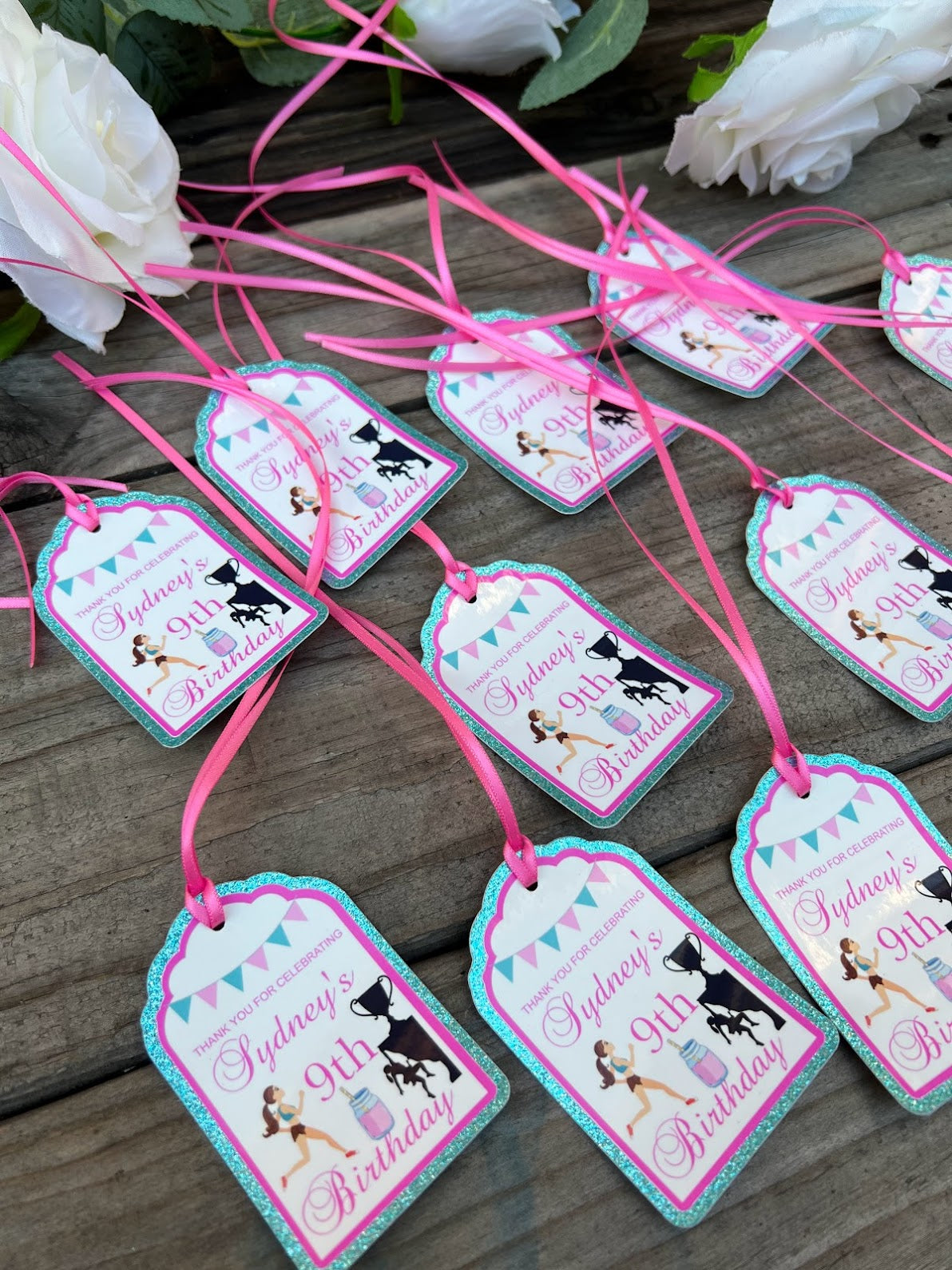 Jogging, running theme personalized gift tags