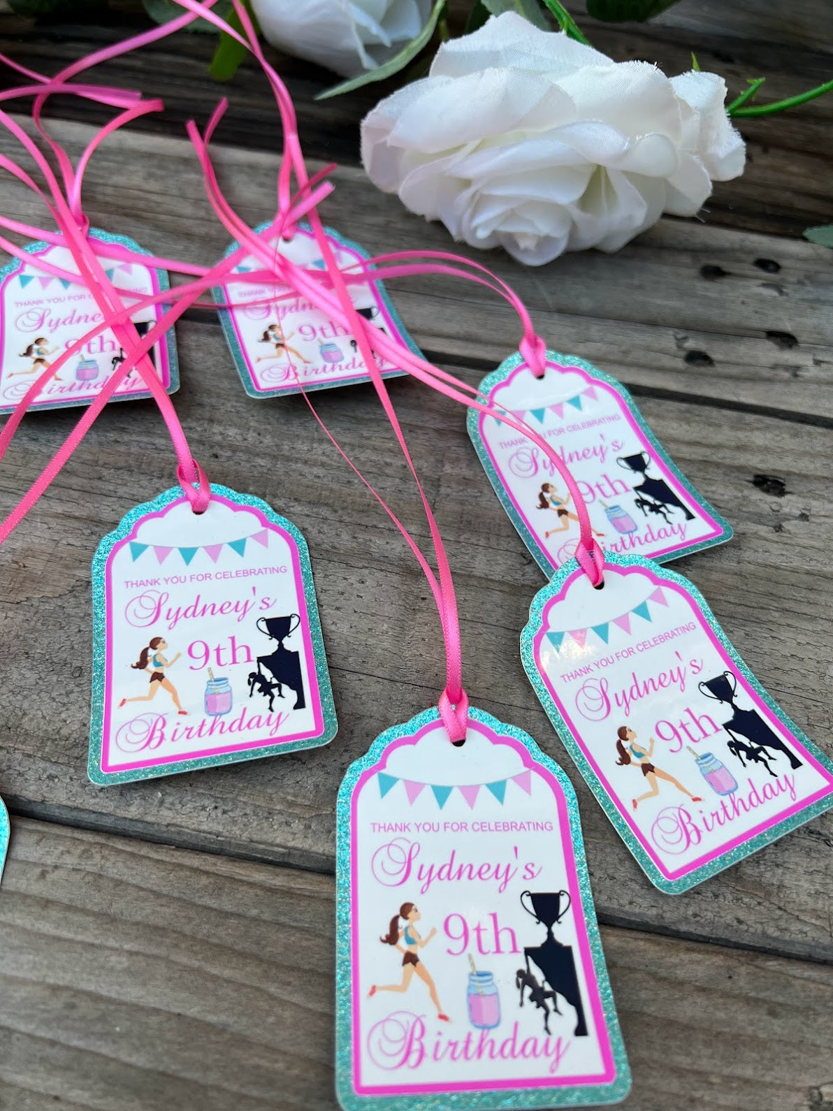 Jogging, running theme personalized gift tags