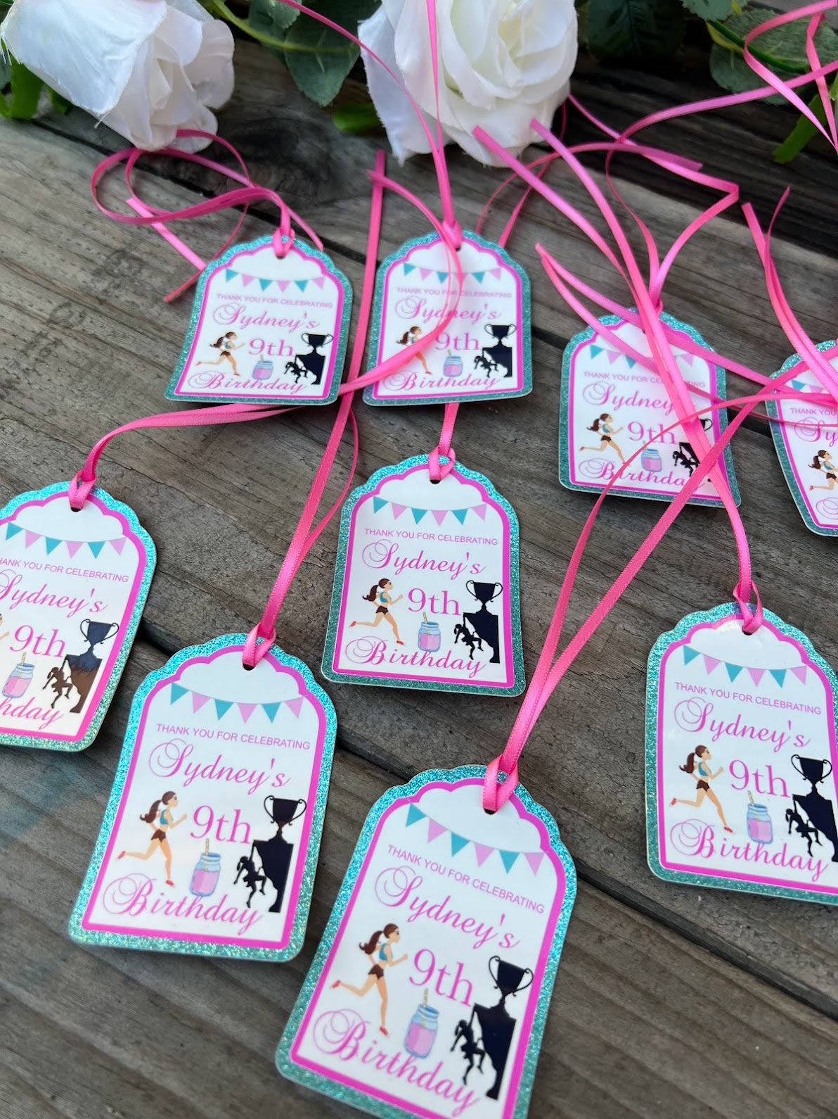 Jogging, running theme personalized gift tags