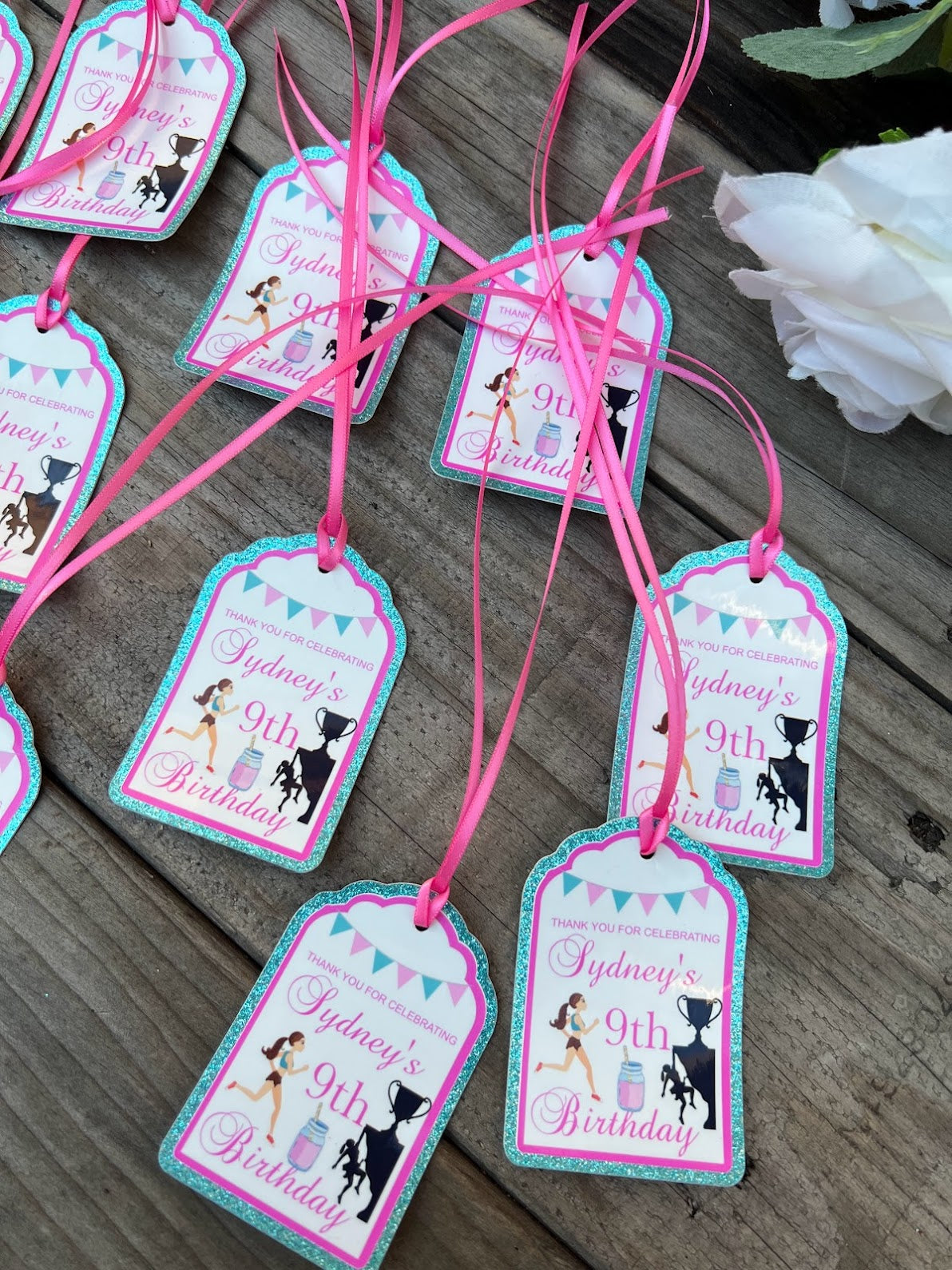 Jogging, running theme personalized gift tags