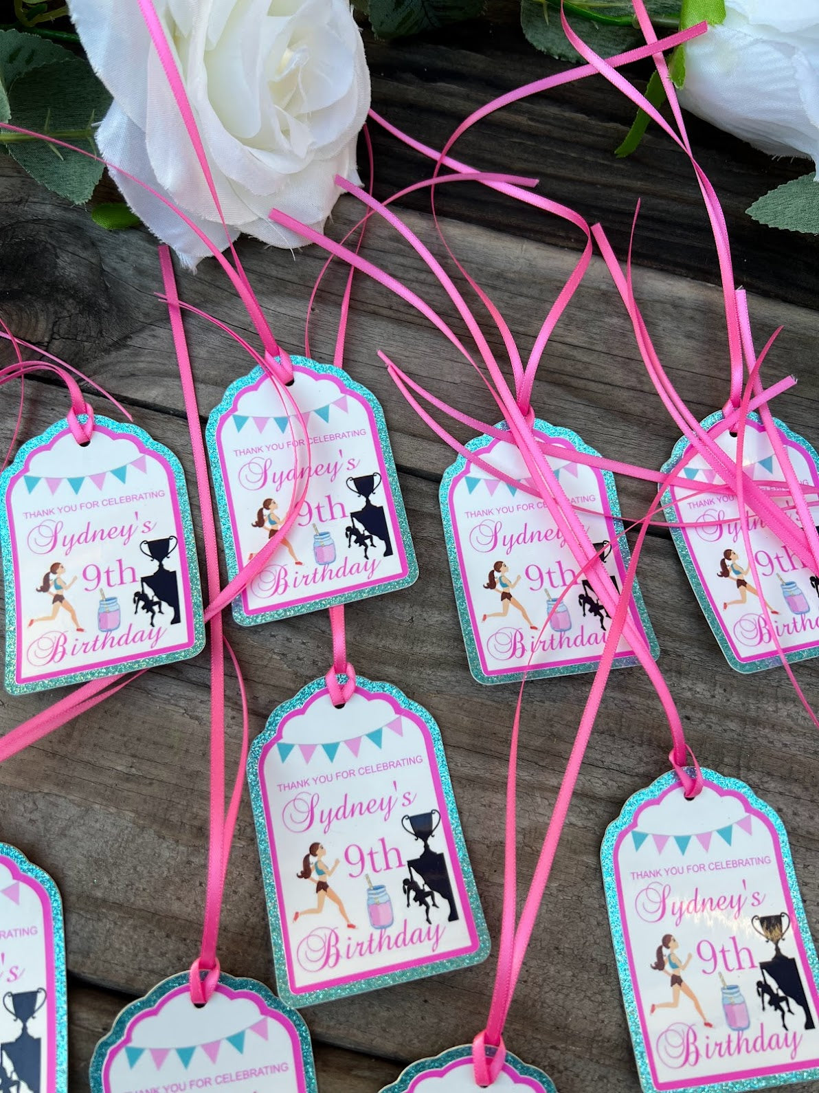 Jogging, running theme personalized gift tags