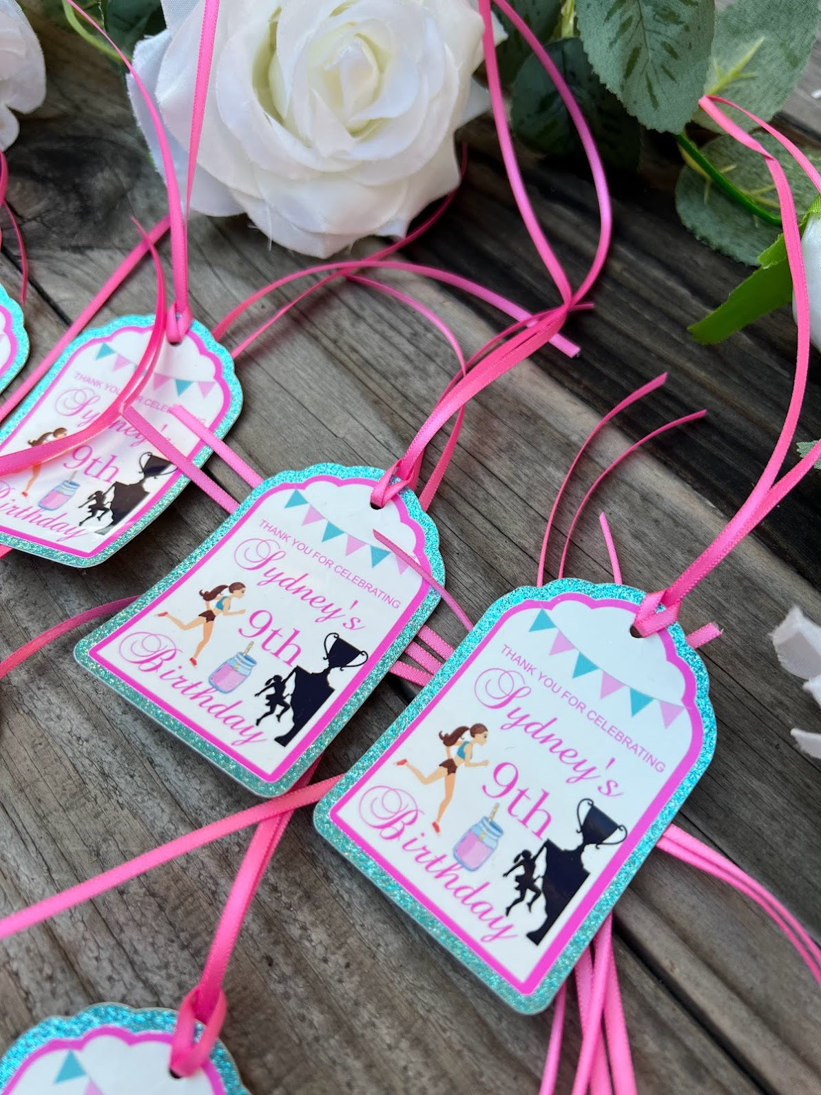 Jogging, running theme personalized gift tags