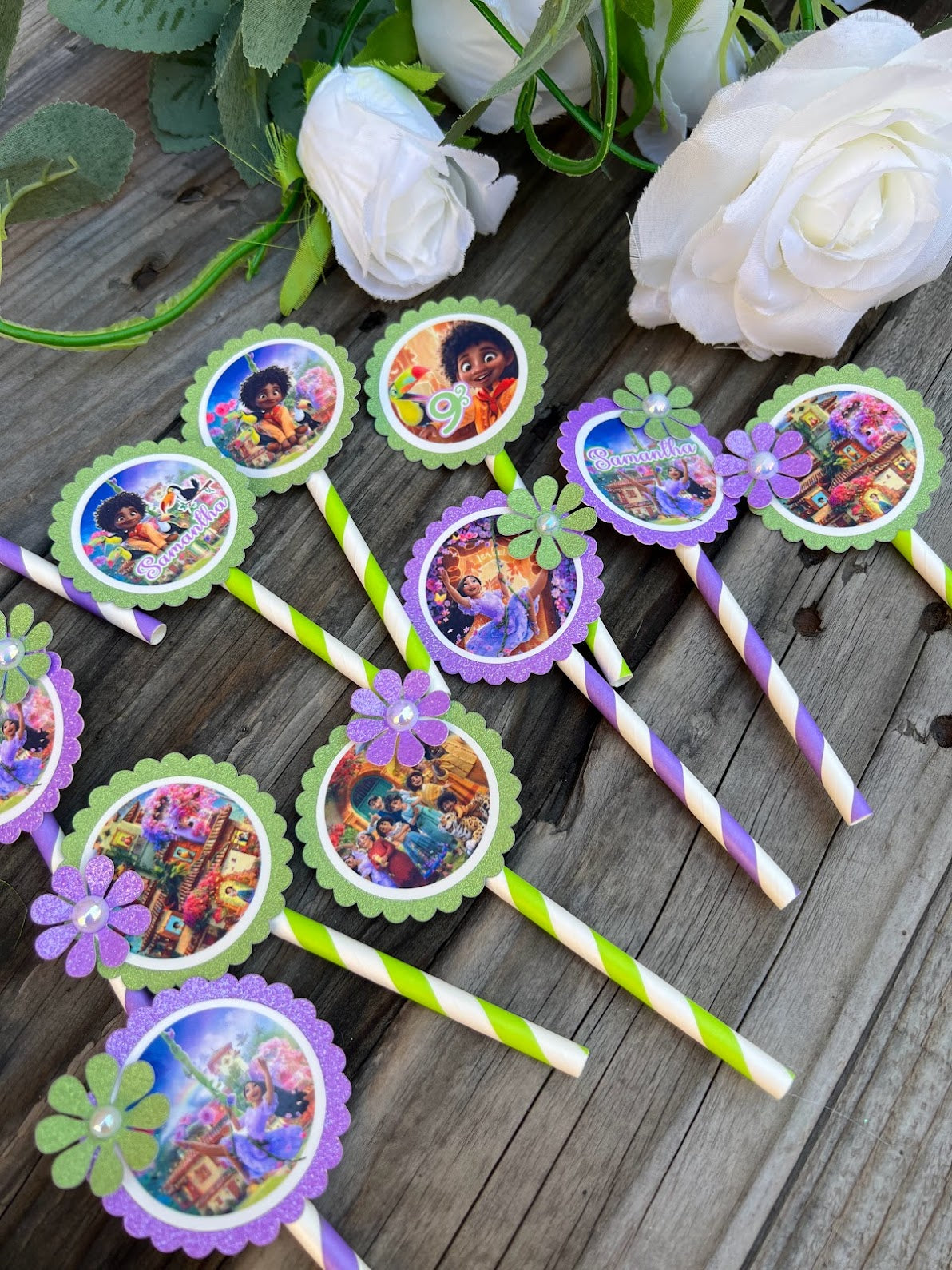 Encanto Isabella cupcake toppers, Antonio cupcake toppers