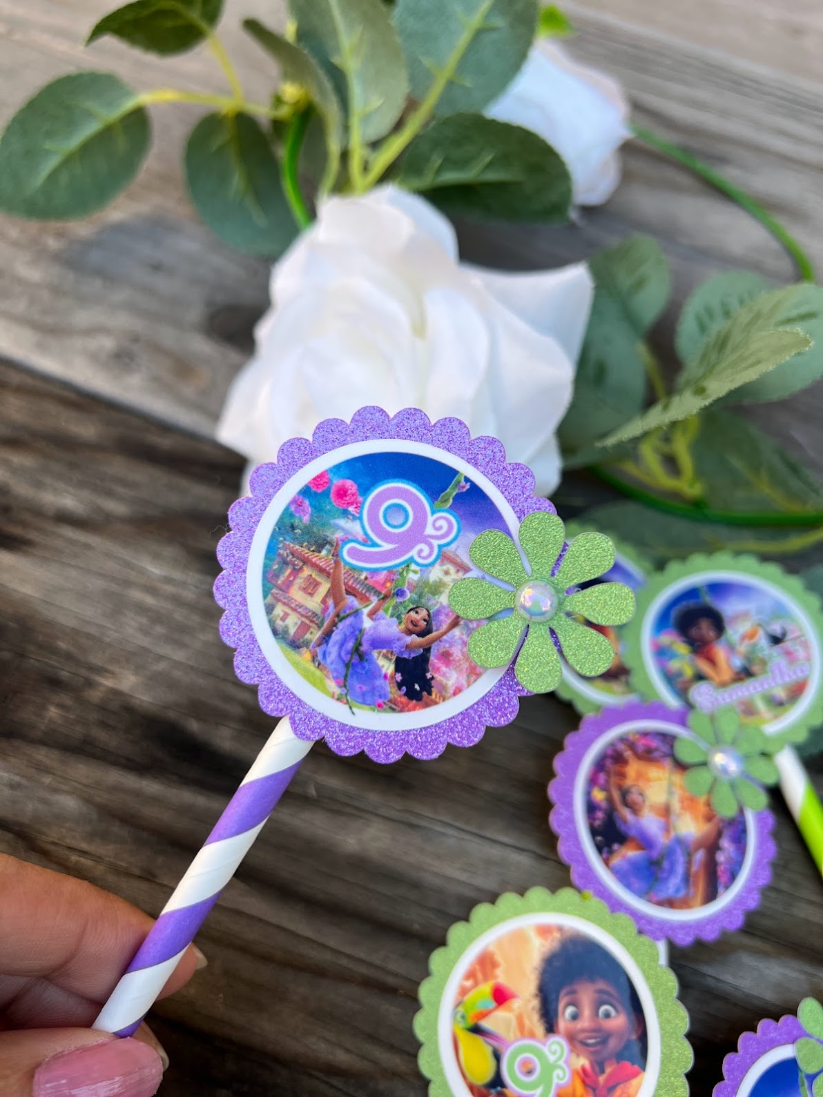 Encanto Isabella cupcake toppers, Antonio cupcake toppers