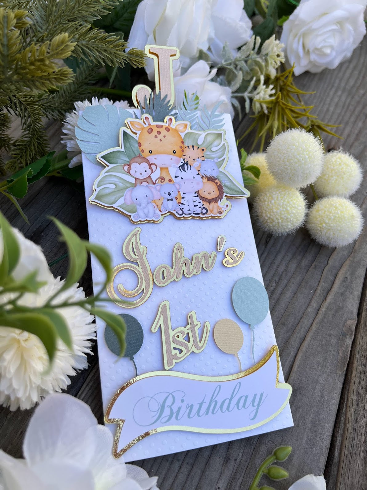 POP OUT 3D pastel Safari theme invitations