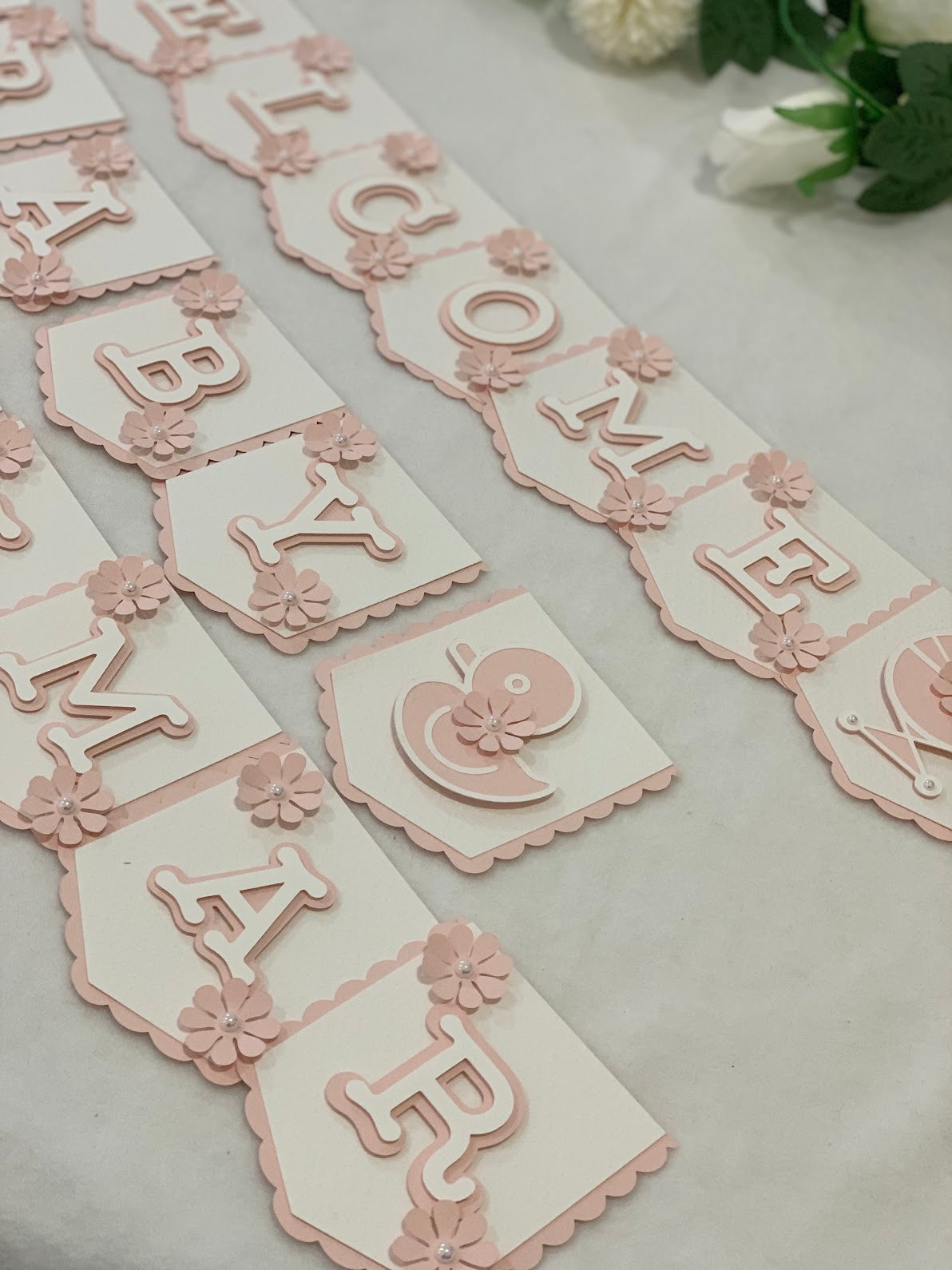 Butterflies and Floral welcome baby Banner