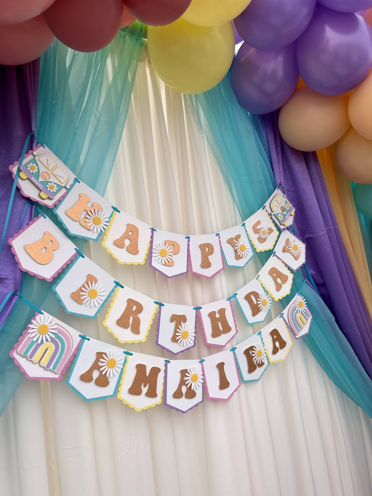 Groovy birthday Banner