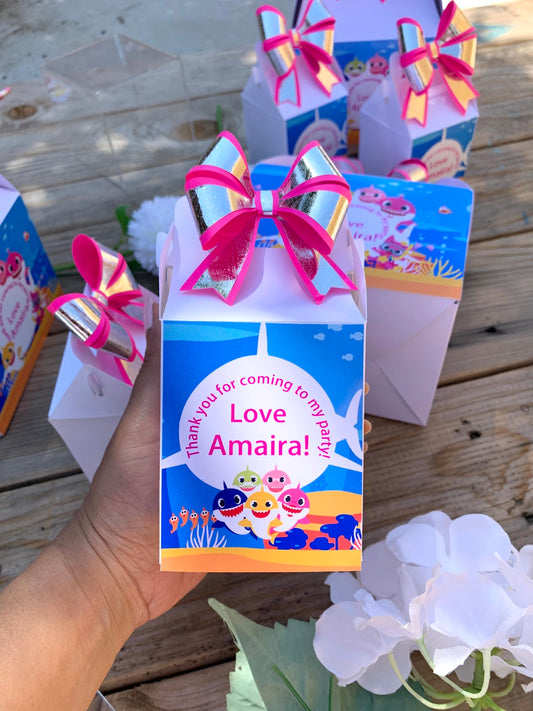 Baby shark favor boxes